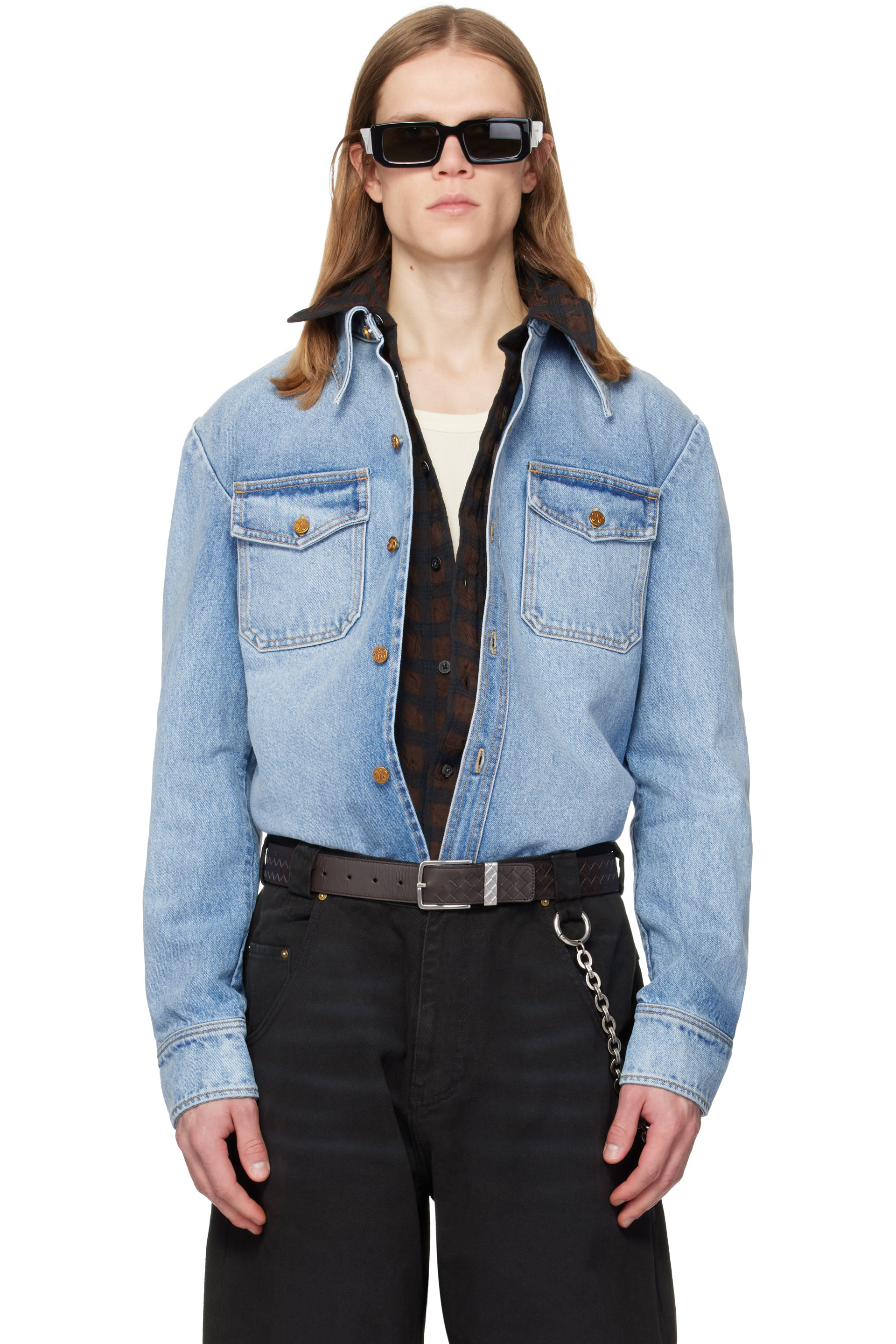 WILLY CHAVARRIA - Blue Chente Denim Overshirt