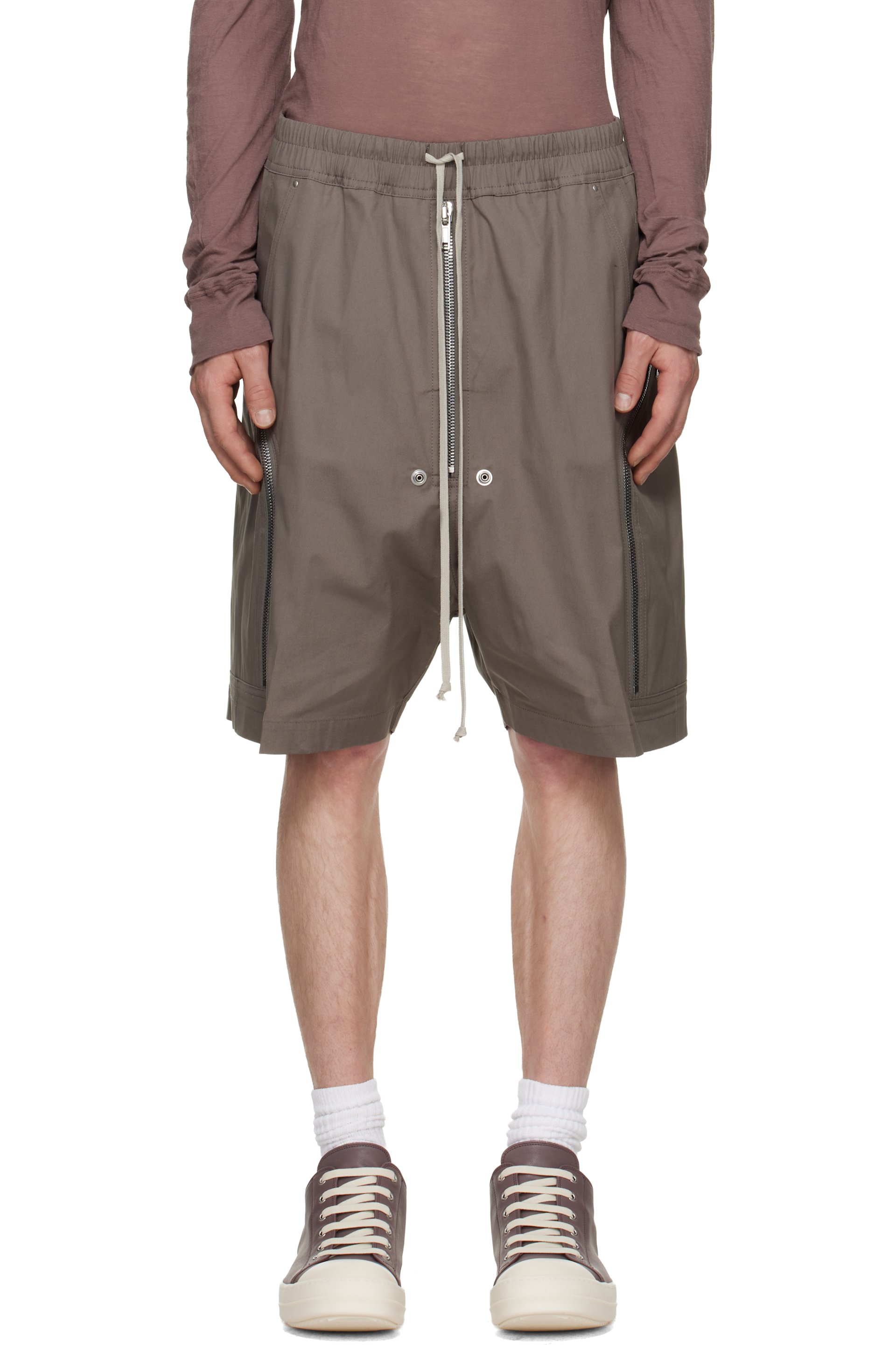 Rick Owens - Gray Tower Heizer Cargo Shorts
