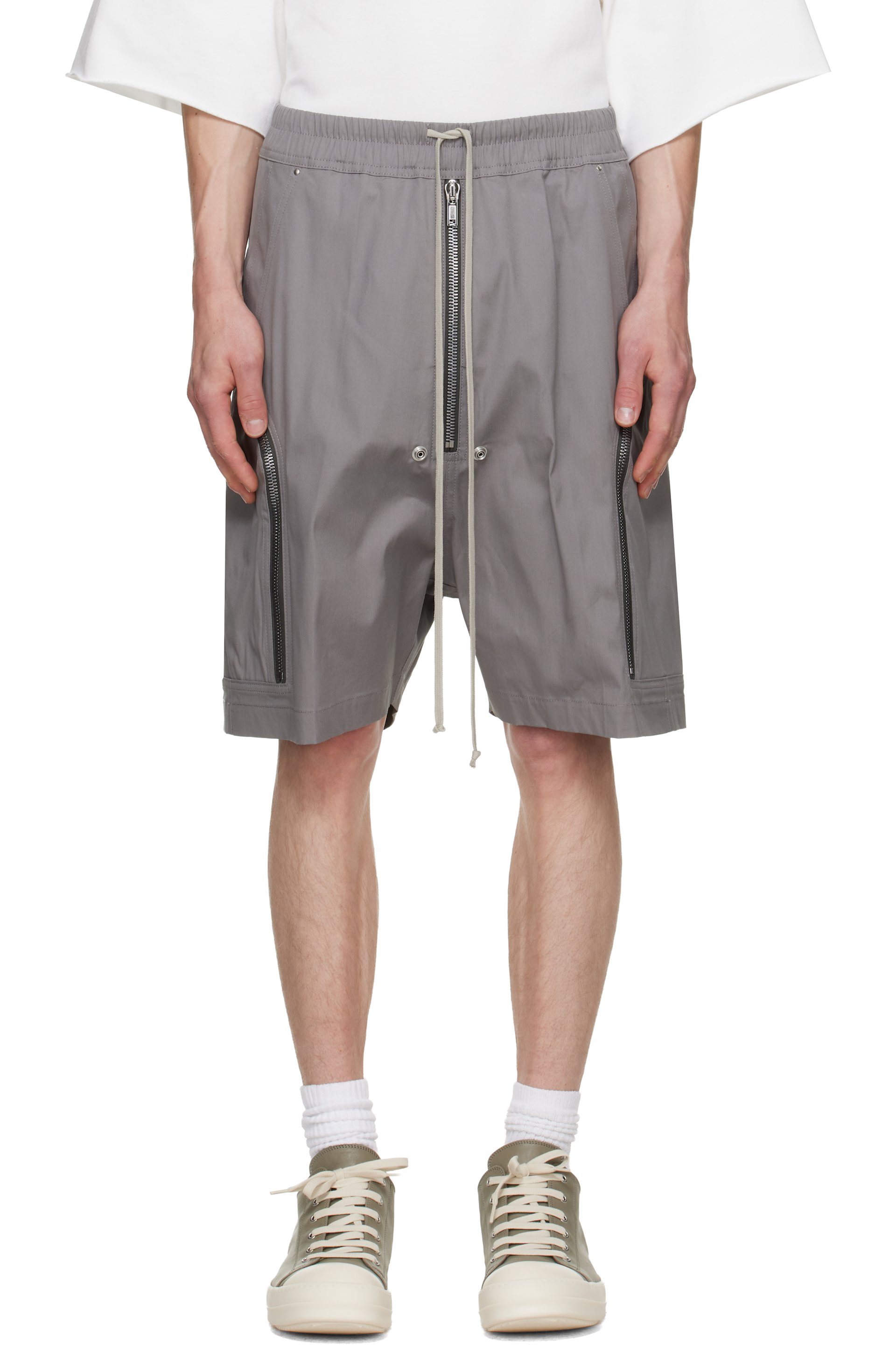 Rick Owens - Gray Tower Heizer Cargo Shorts