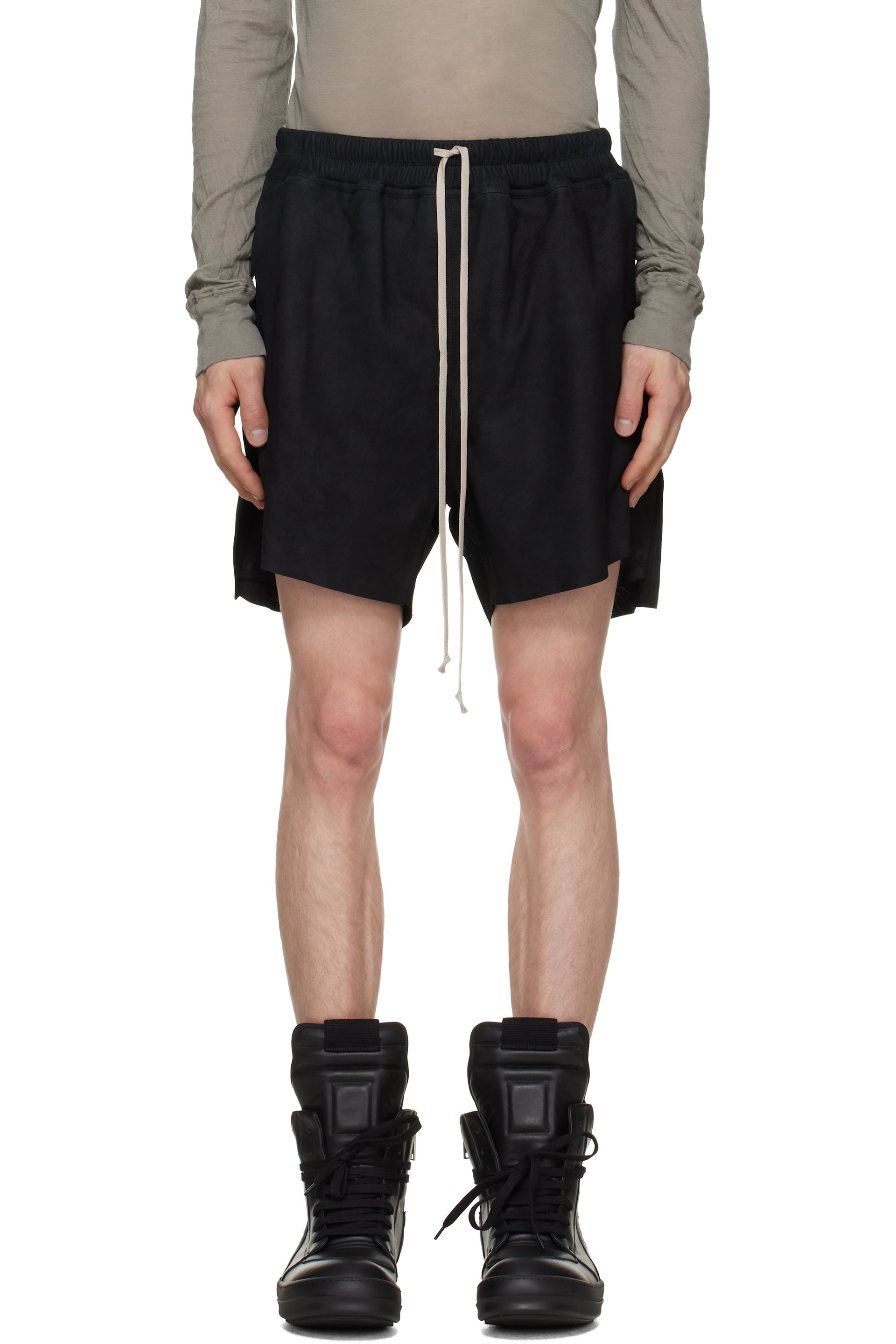 Rick Owens - Black Tower Rick S Boxers Suede Shorts