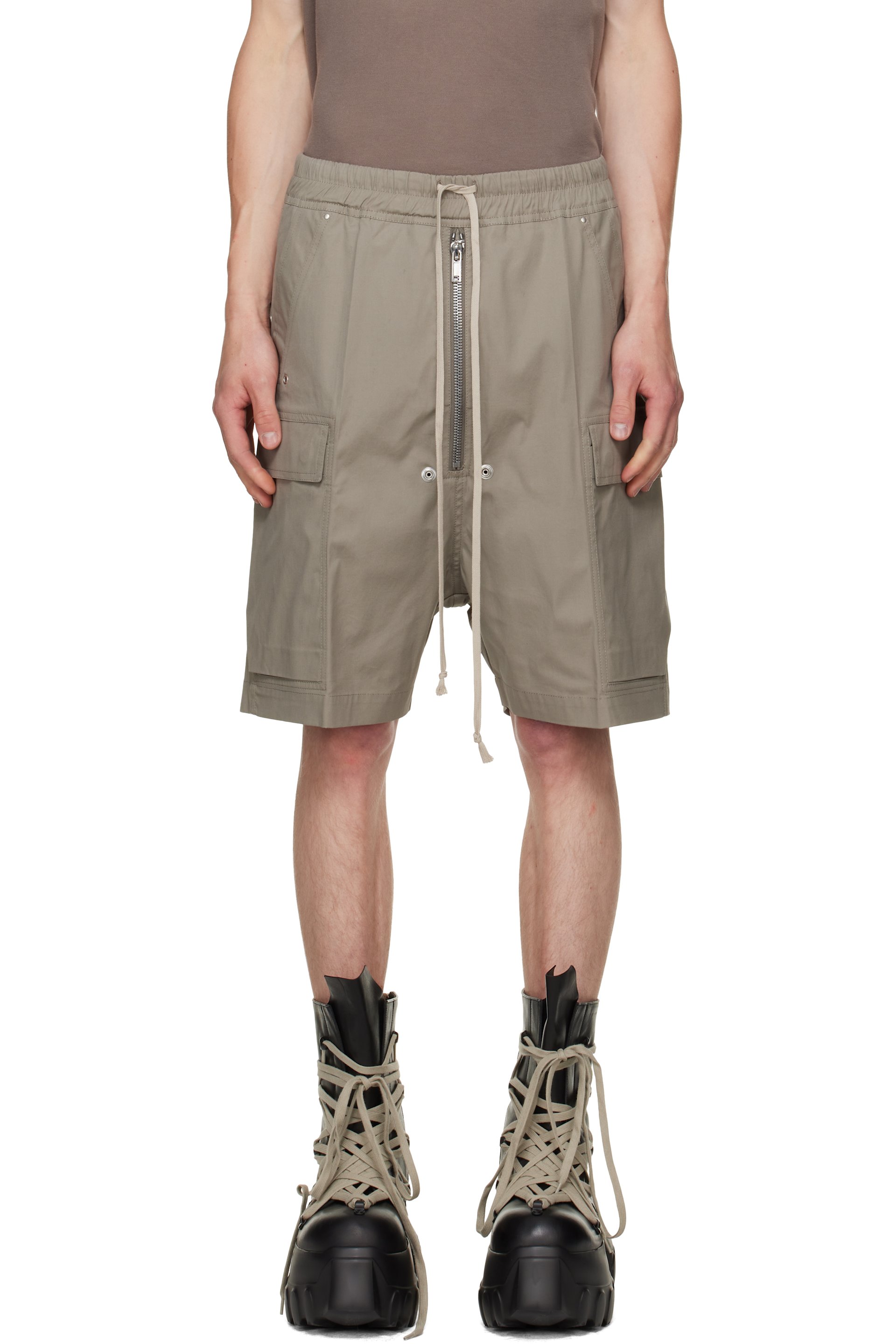 Rick Owens - Gray Tower Cargobela Shorts