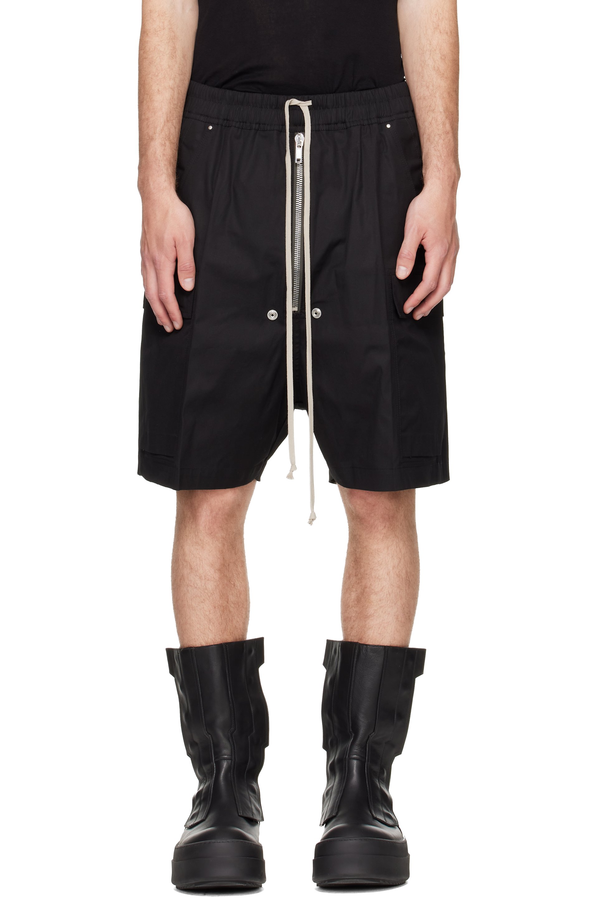 Rick Owens - Black Tower Cargobela Cargo Shorts