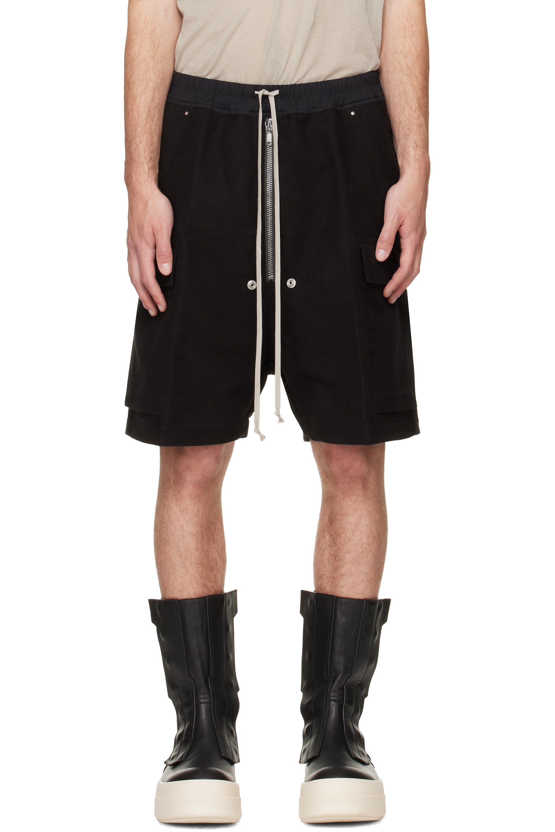 Rick Owens - Black Tower Cargobela Shorts