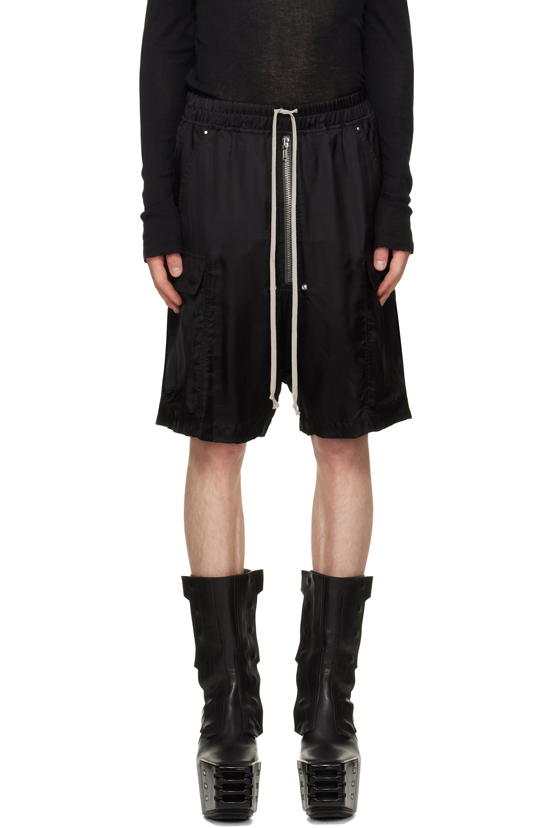Rick Owens - Black Tower Cargobela Shorts