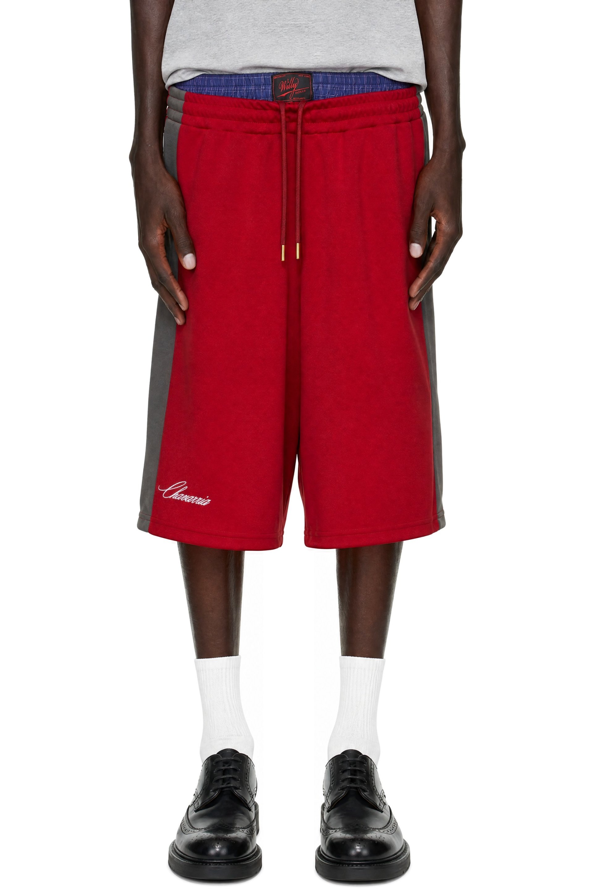 WILLY CHAVARRIA - Short de basketball OS rouge à taille étagée