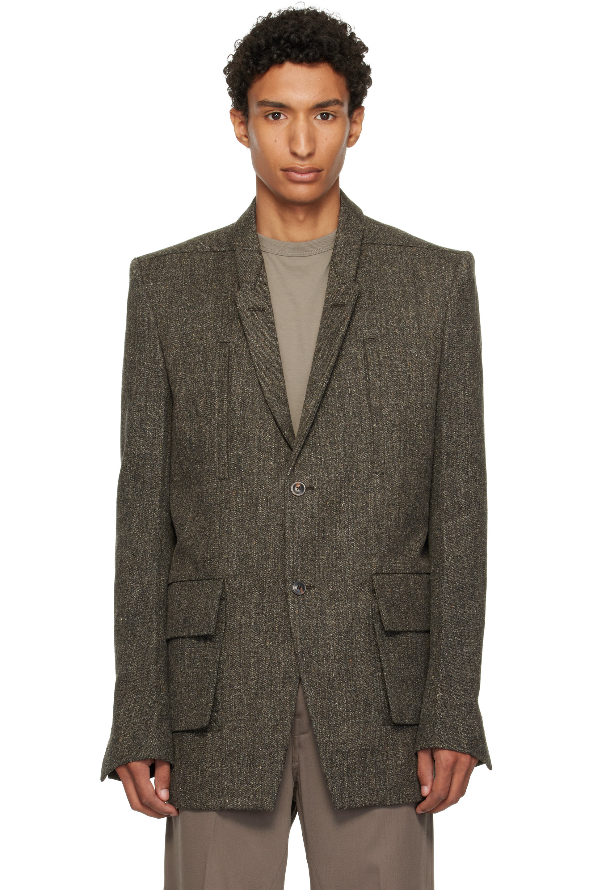 Rick Owens - Gray Tower Customs Blazer