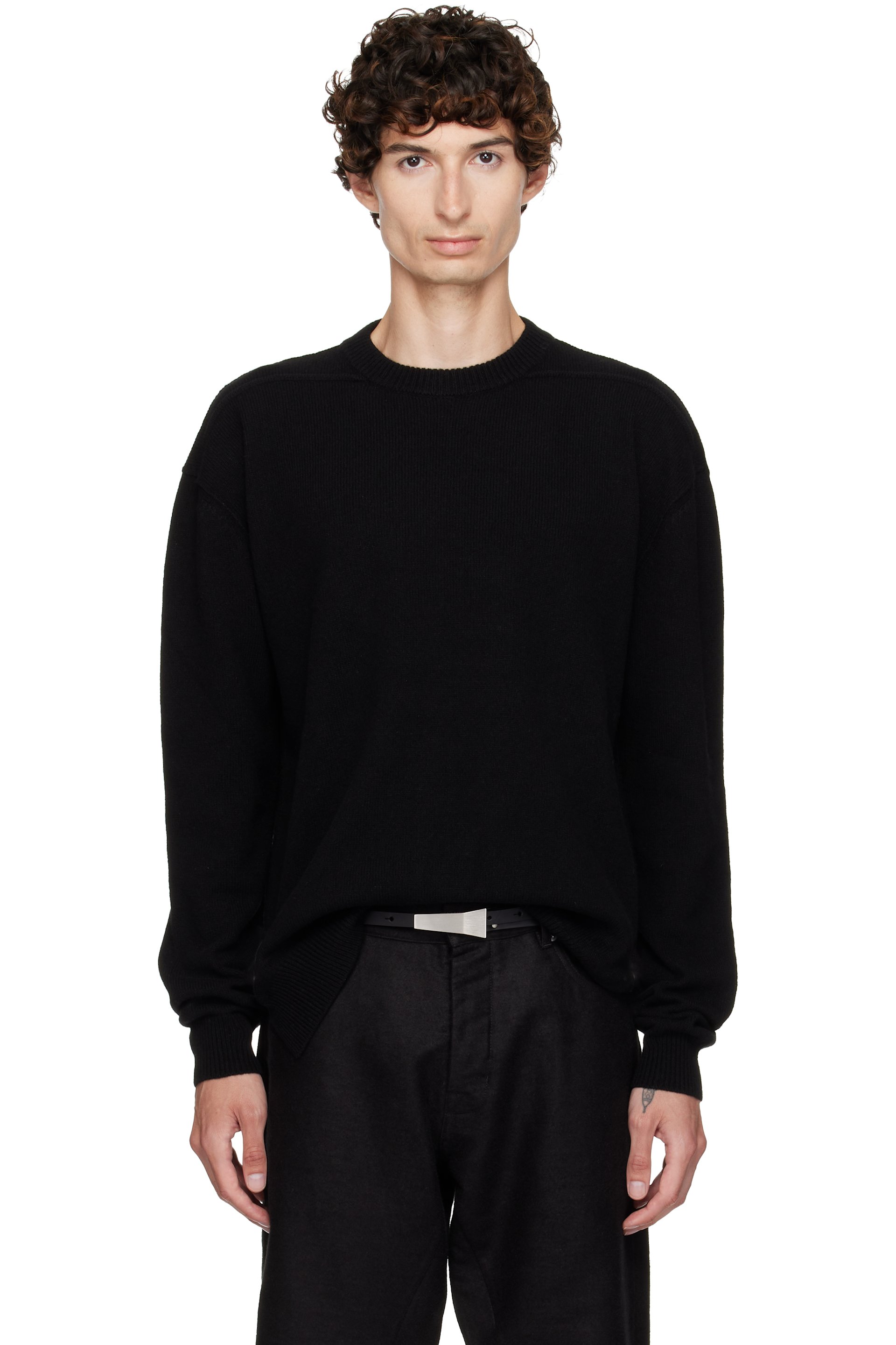 Rick Owens - Pull noir à encolure arrondie - Tower