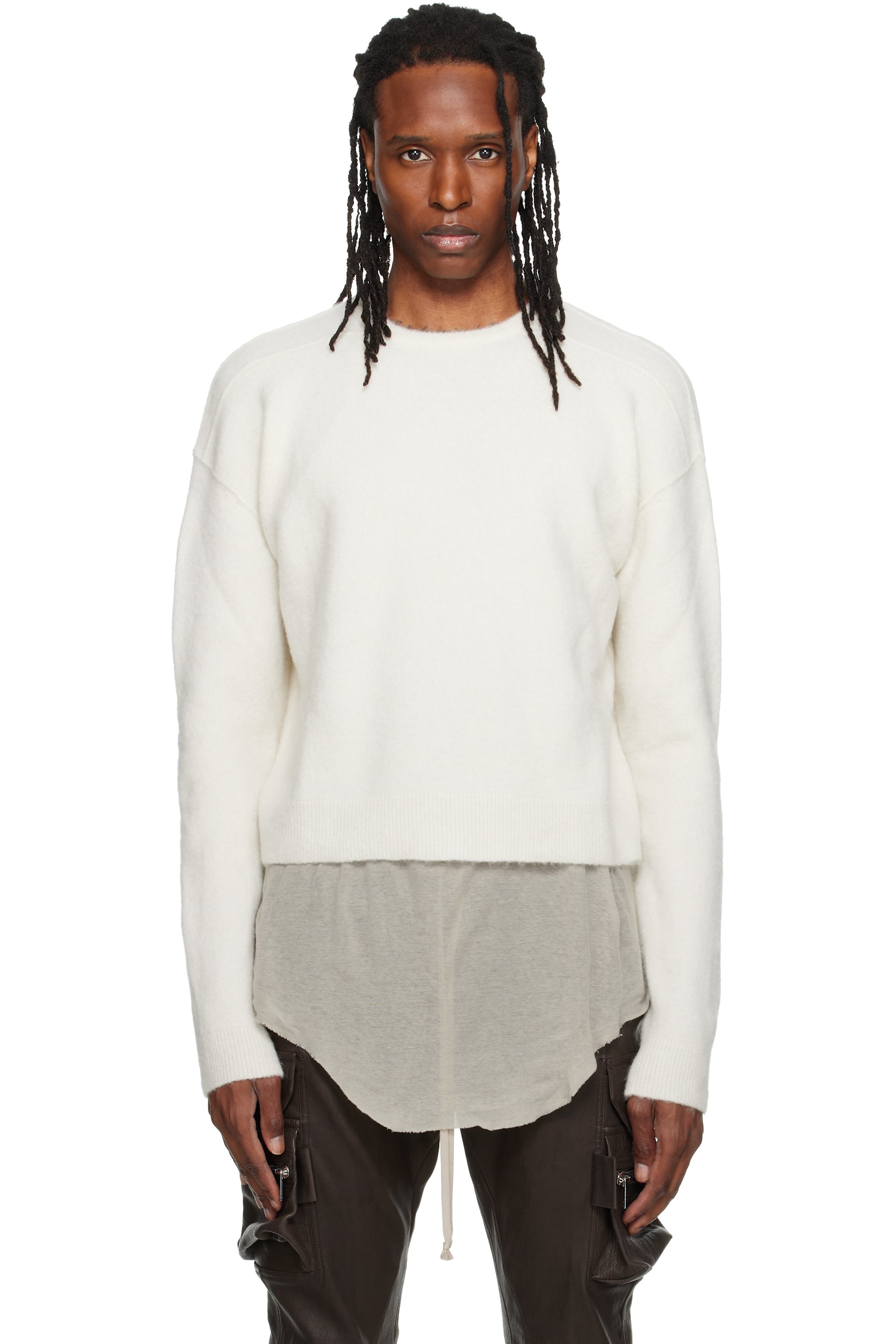 Rick Owens - Off-White Tower Round Neck Sweater