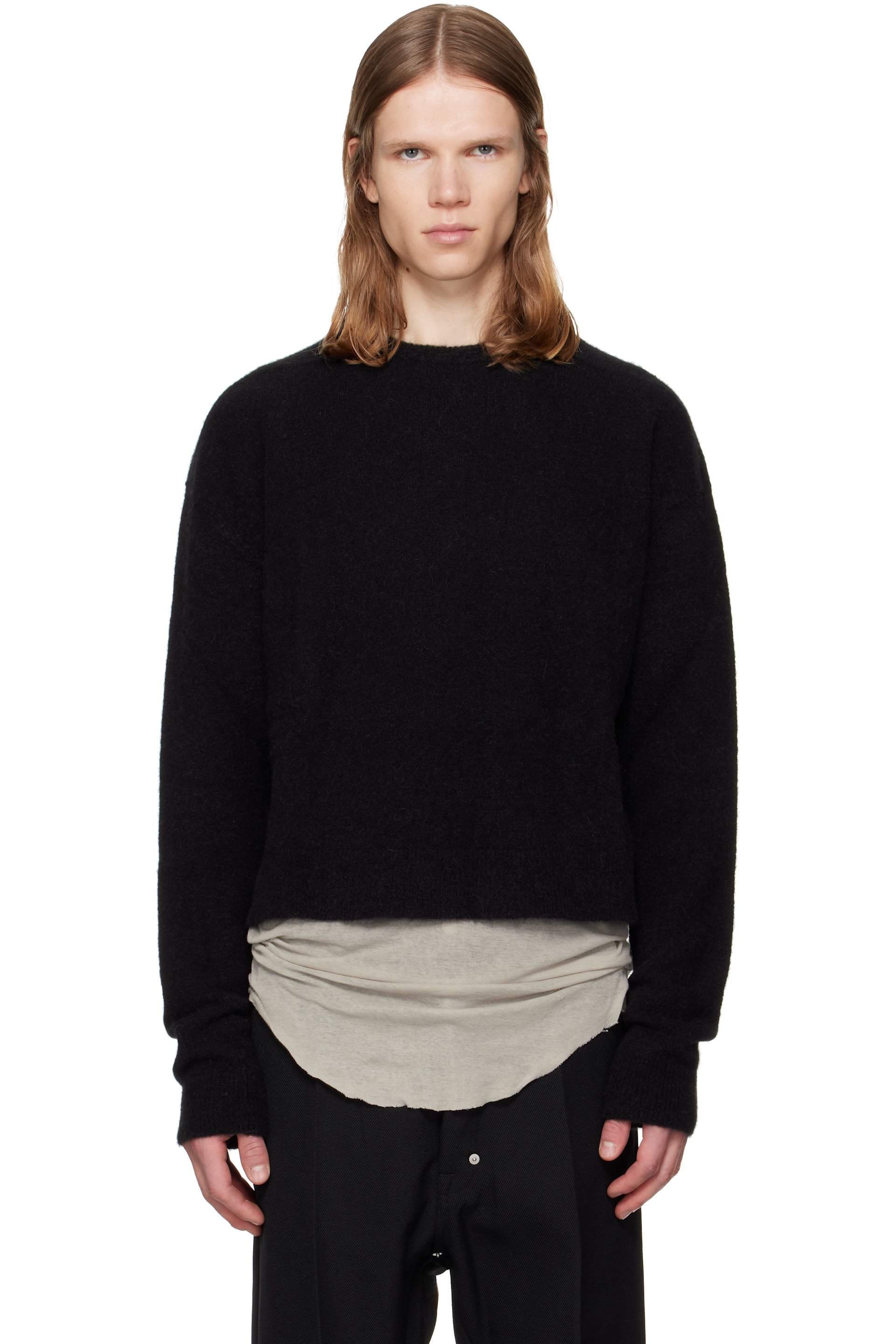 Rick Owens - Black Tower Round Neck Sweater