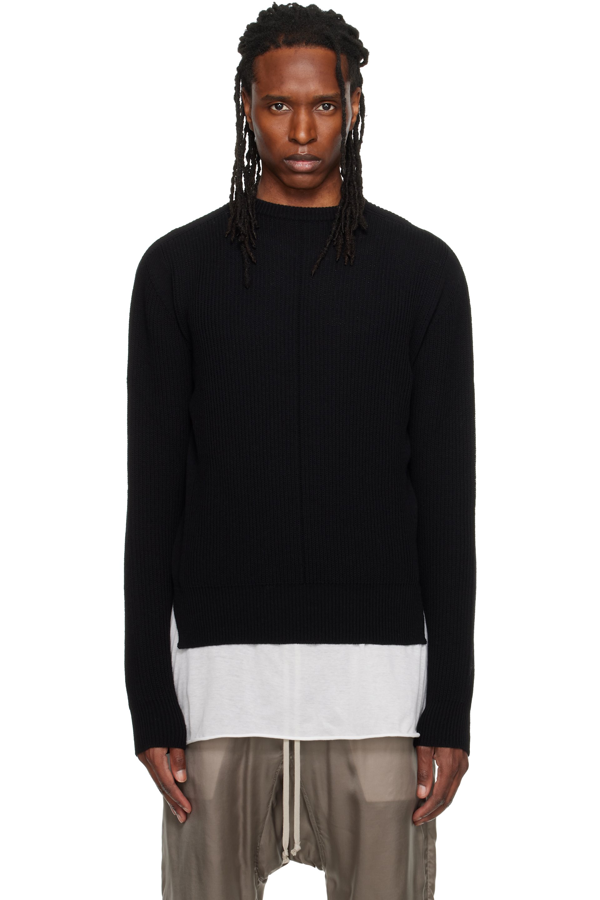 Rick Owens - Pull noir à encolure arrondie - Tower