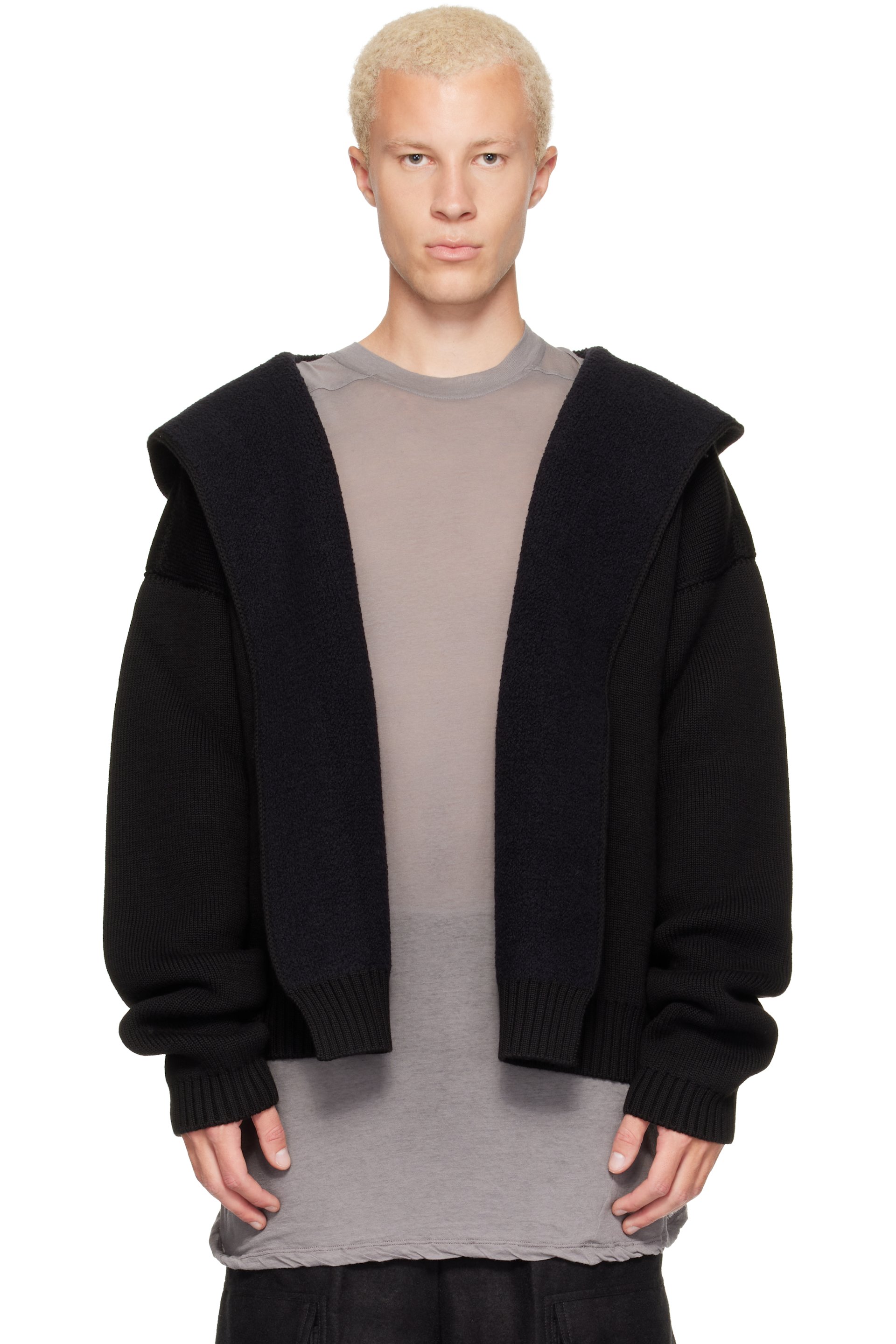 Rick Owens - Black Tower Reversible Robe Hoodie