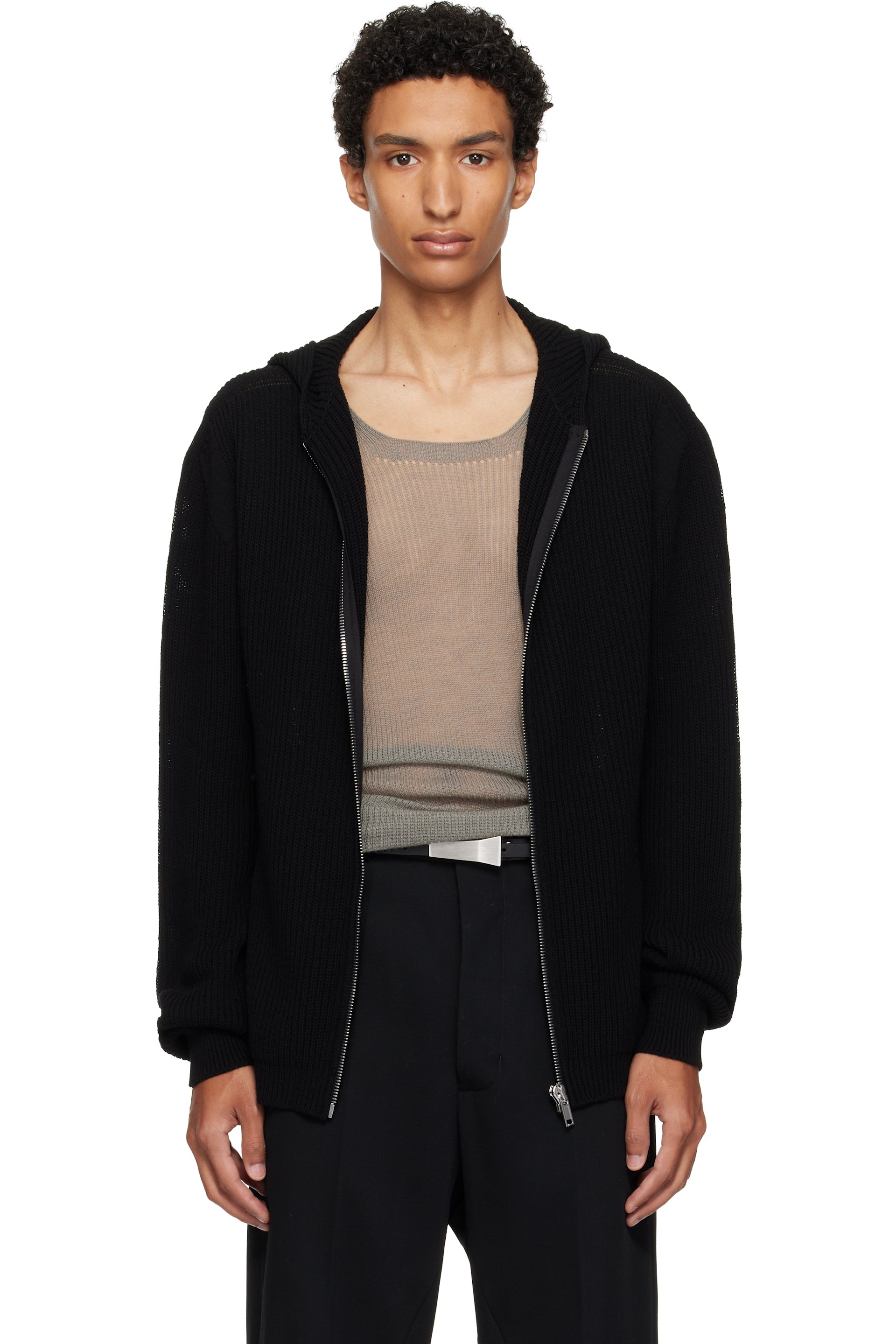 Rick Owens - Black Tower Zipped Hoodie