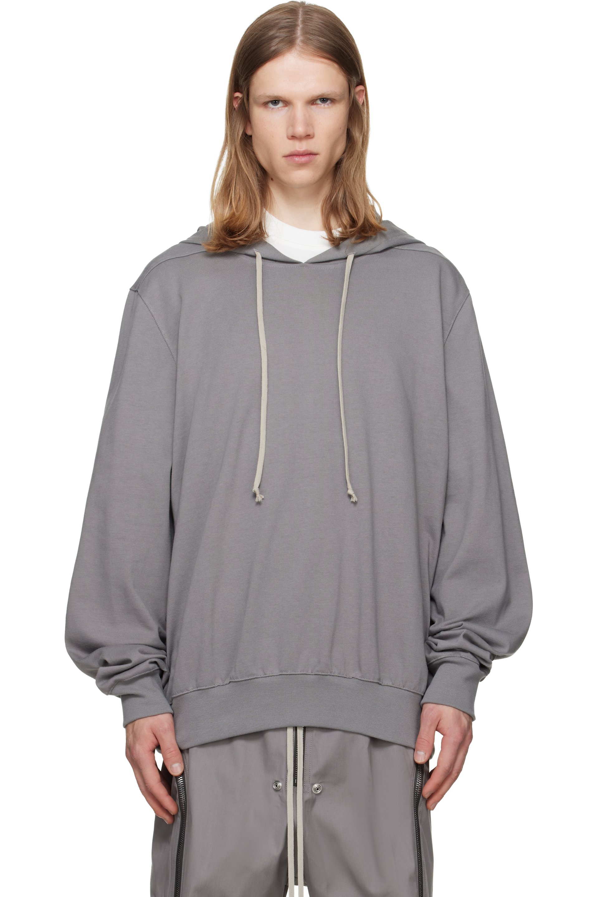 Rick Owens - Gray Tower Heavy Jersey Hoodie