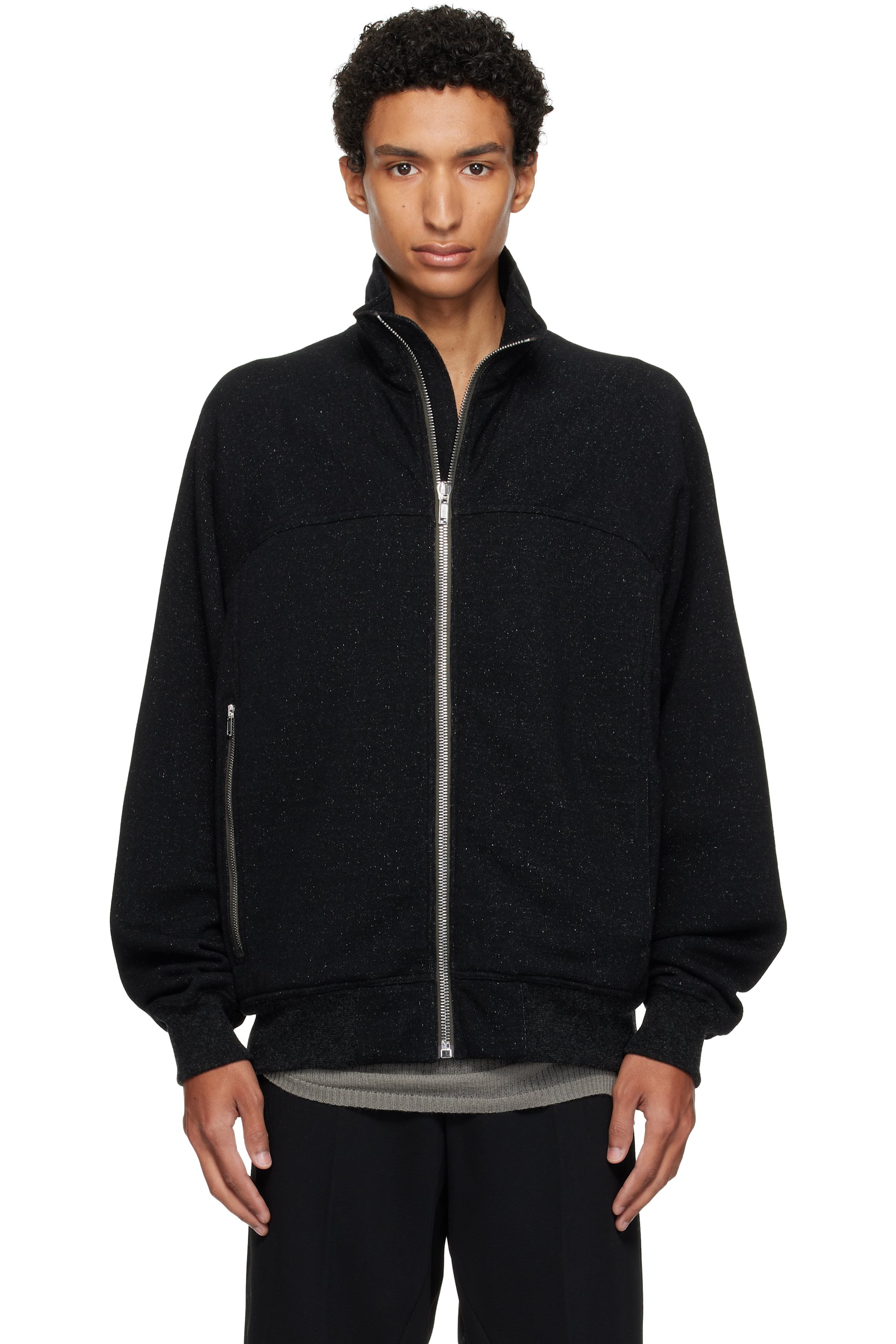 Rick Owens - Black Tower Zipfront Jogger Track Jacket