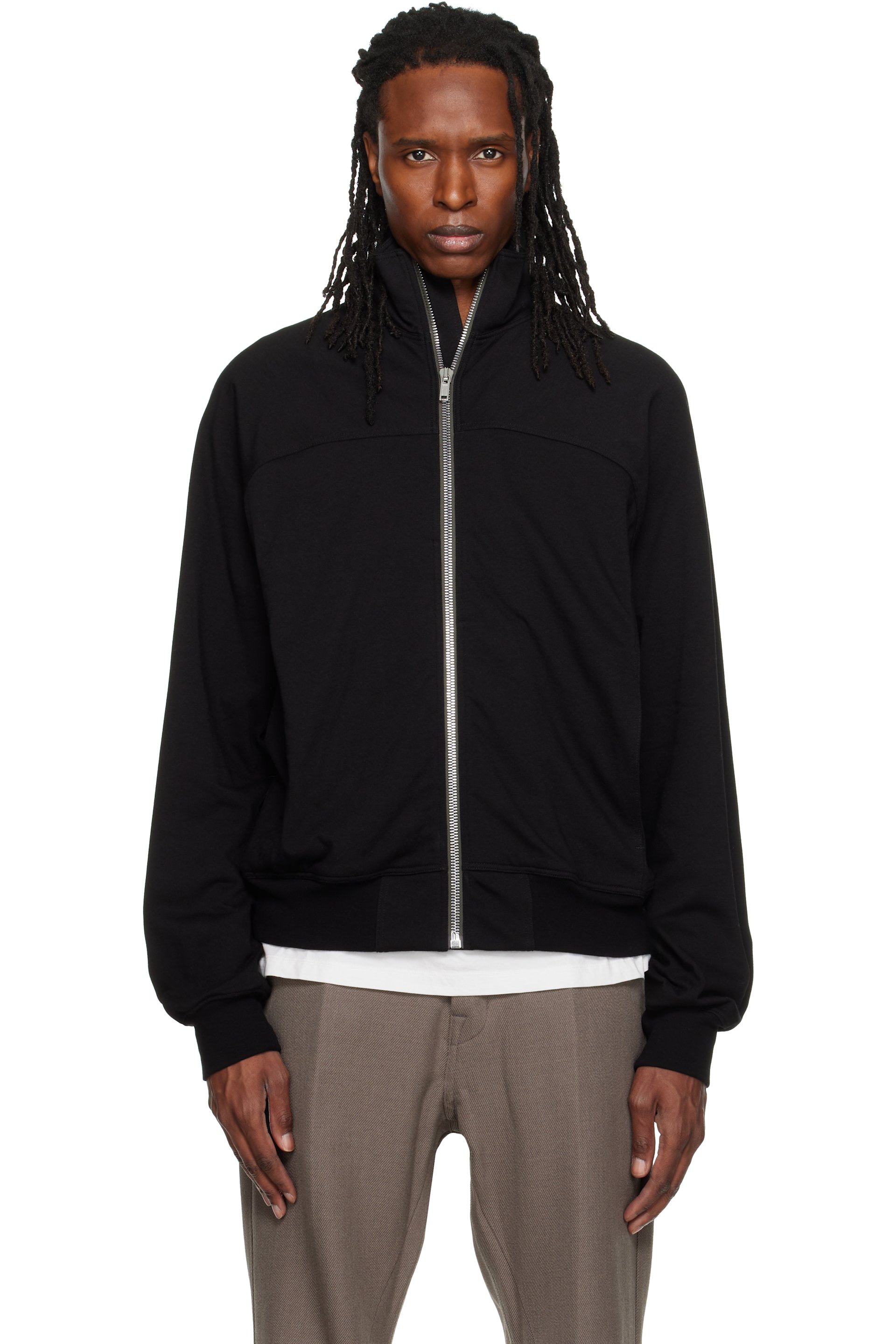 Rick Owens - Black Tower Zipfront Jogger Track Jacket