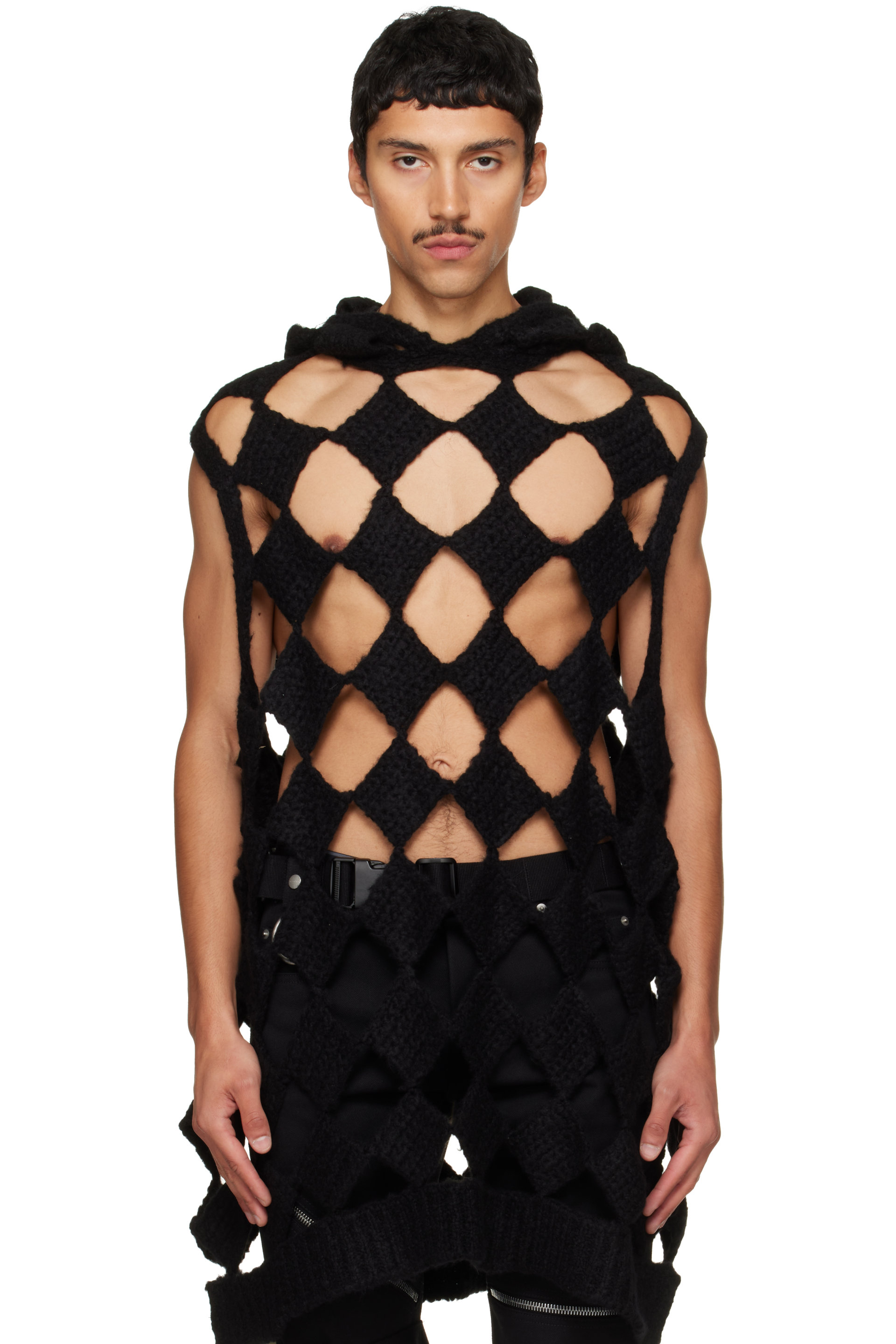 Rick Owens - Black Tower Sarutanya Hooded Tank Top