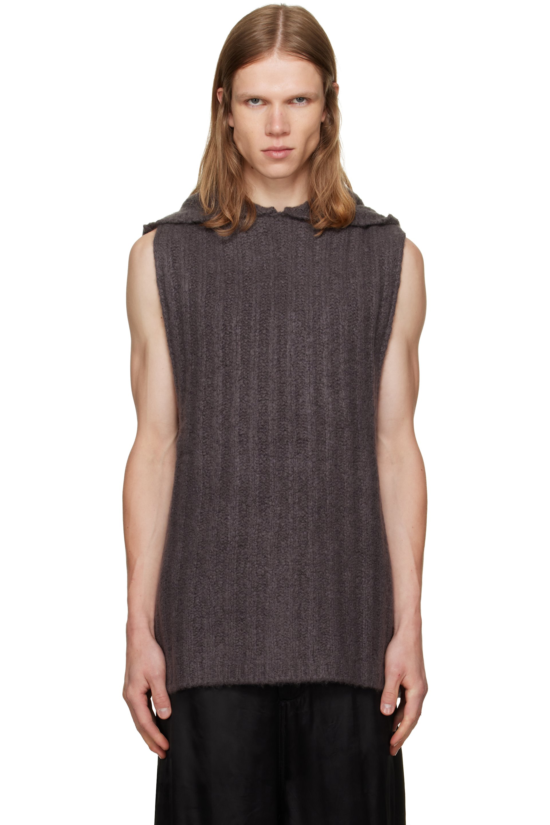 Rick Owens - Gray Tower Hooded Tank Hoodie