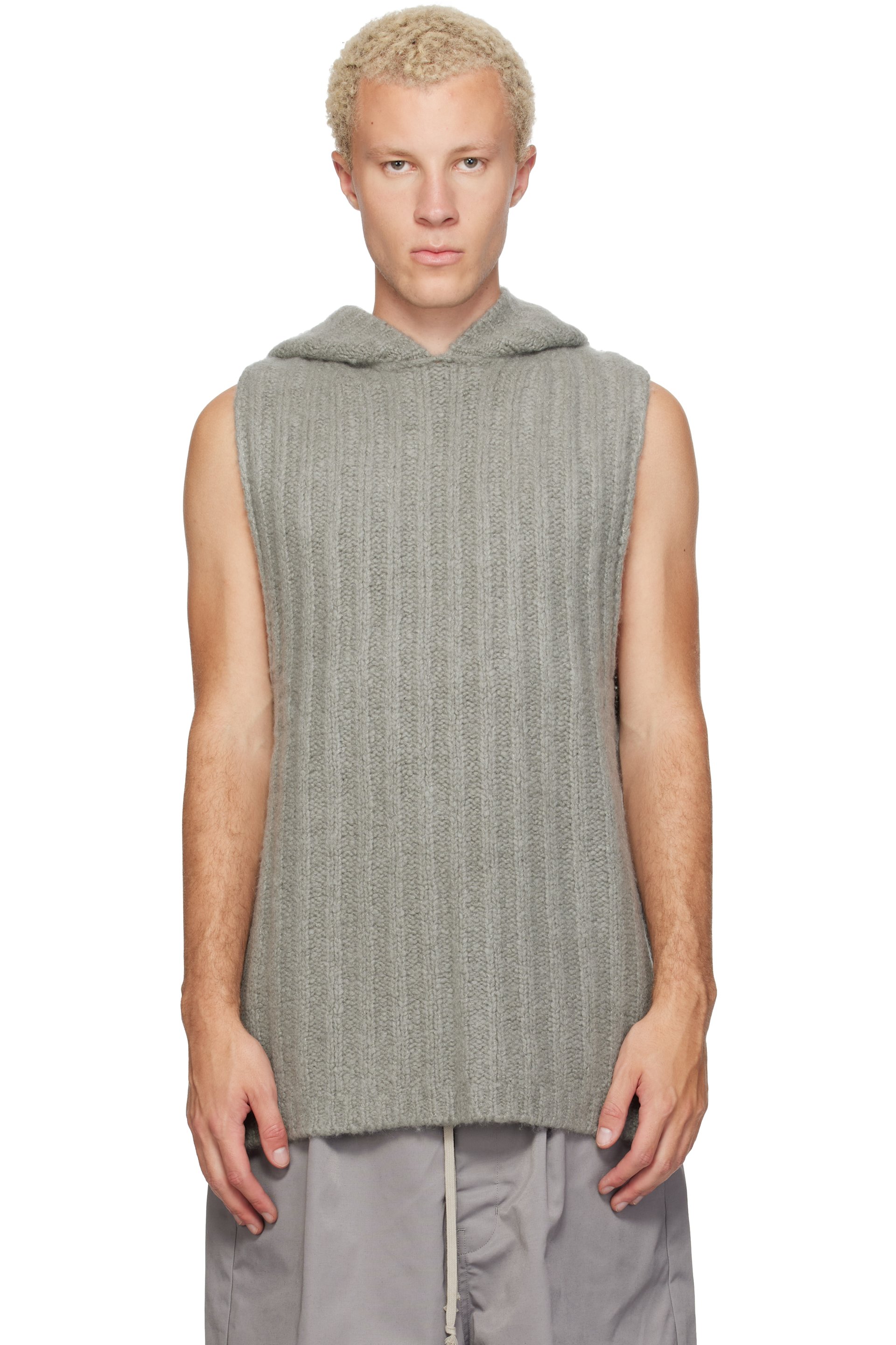 Rick Owens - Gray Tower Hooded Tank Top