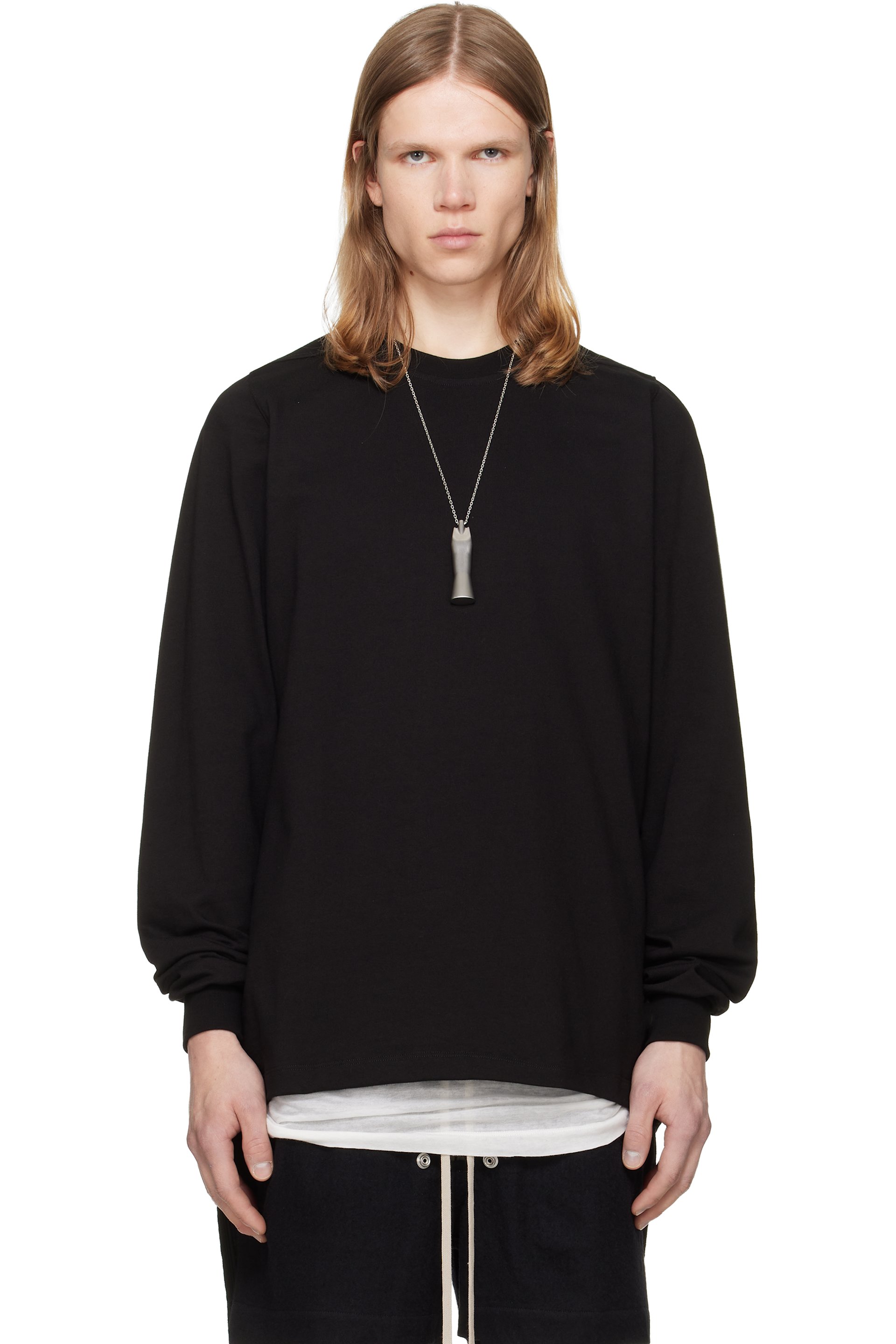 Rick Owens - Black Tower Short Crewneck LS Sweatshirt