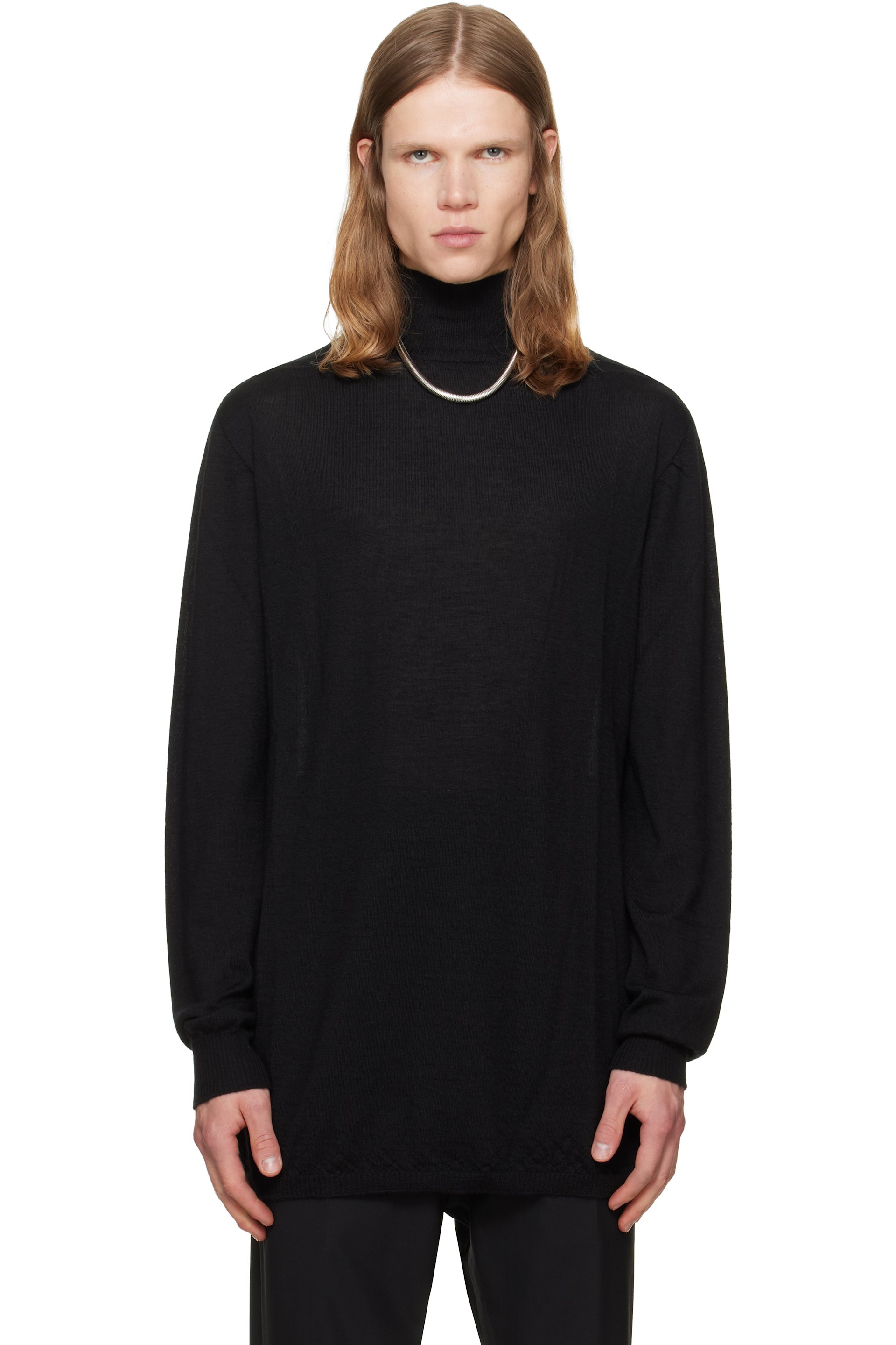 Rick Owens - Black Tower Oversized Turtleneck