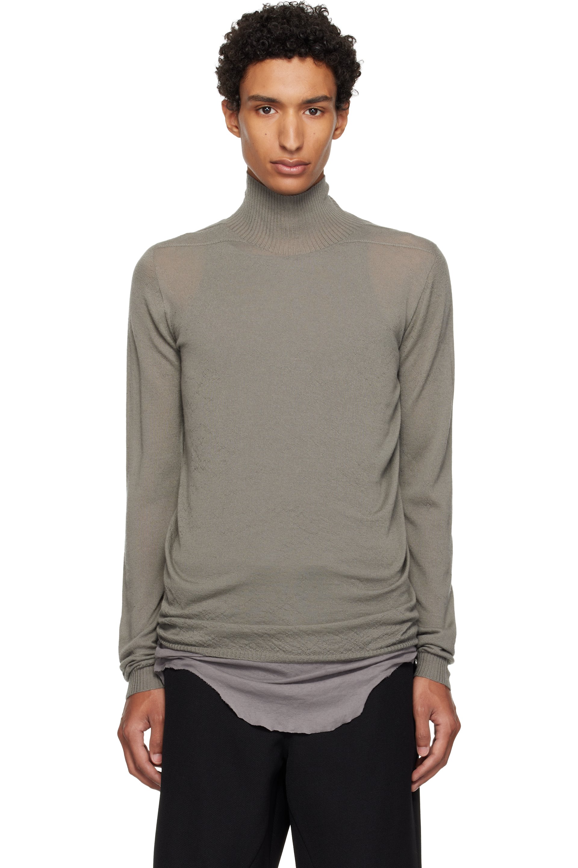 Rick Owens - Taupe Tower Level Turtleneck
