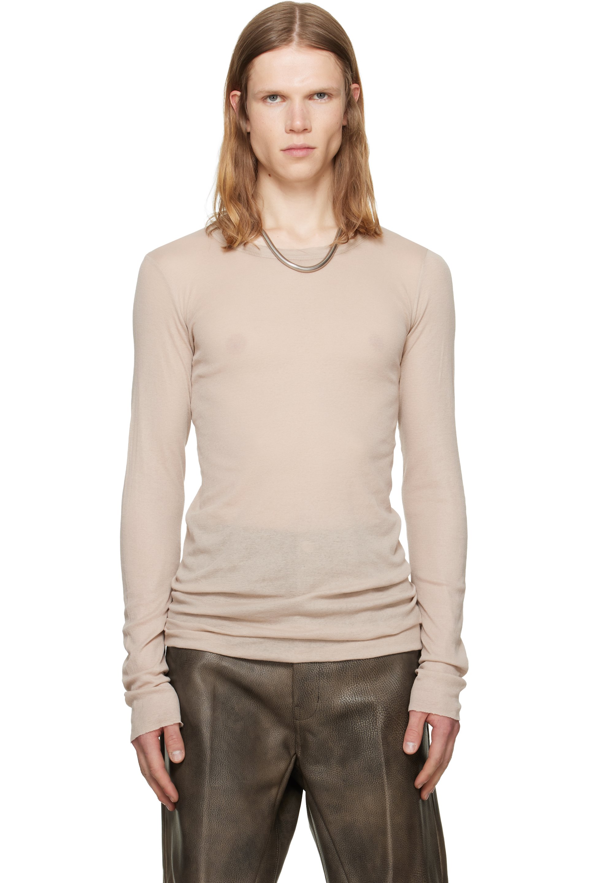 Rick Owens - Taupe Tower Rib LS T-shirt