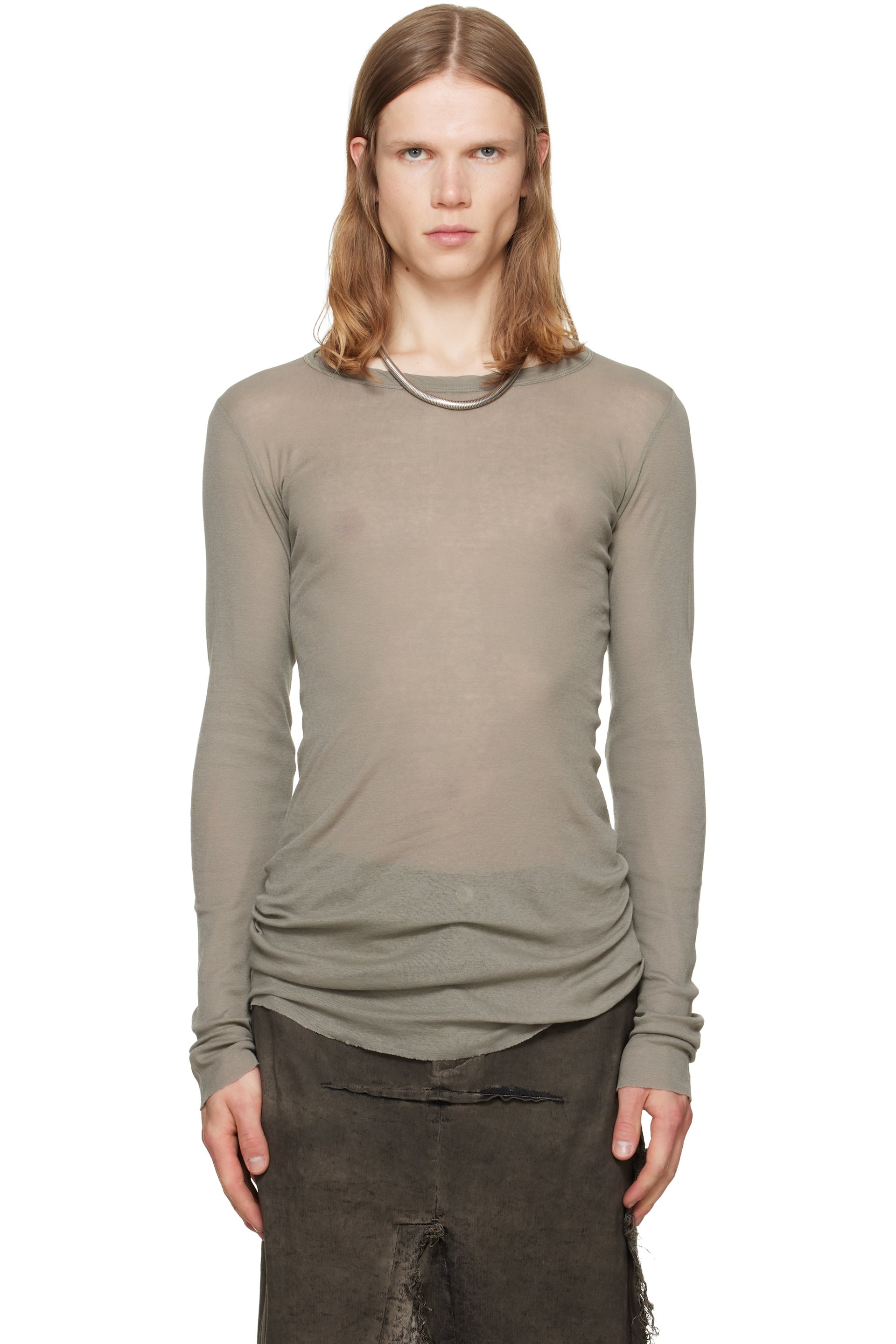 Rick Owens - Taupe Tower Rib LS T-shirt
