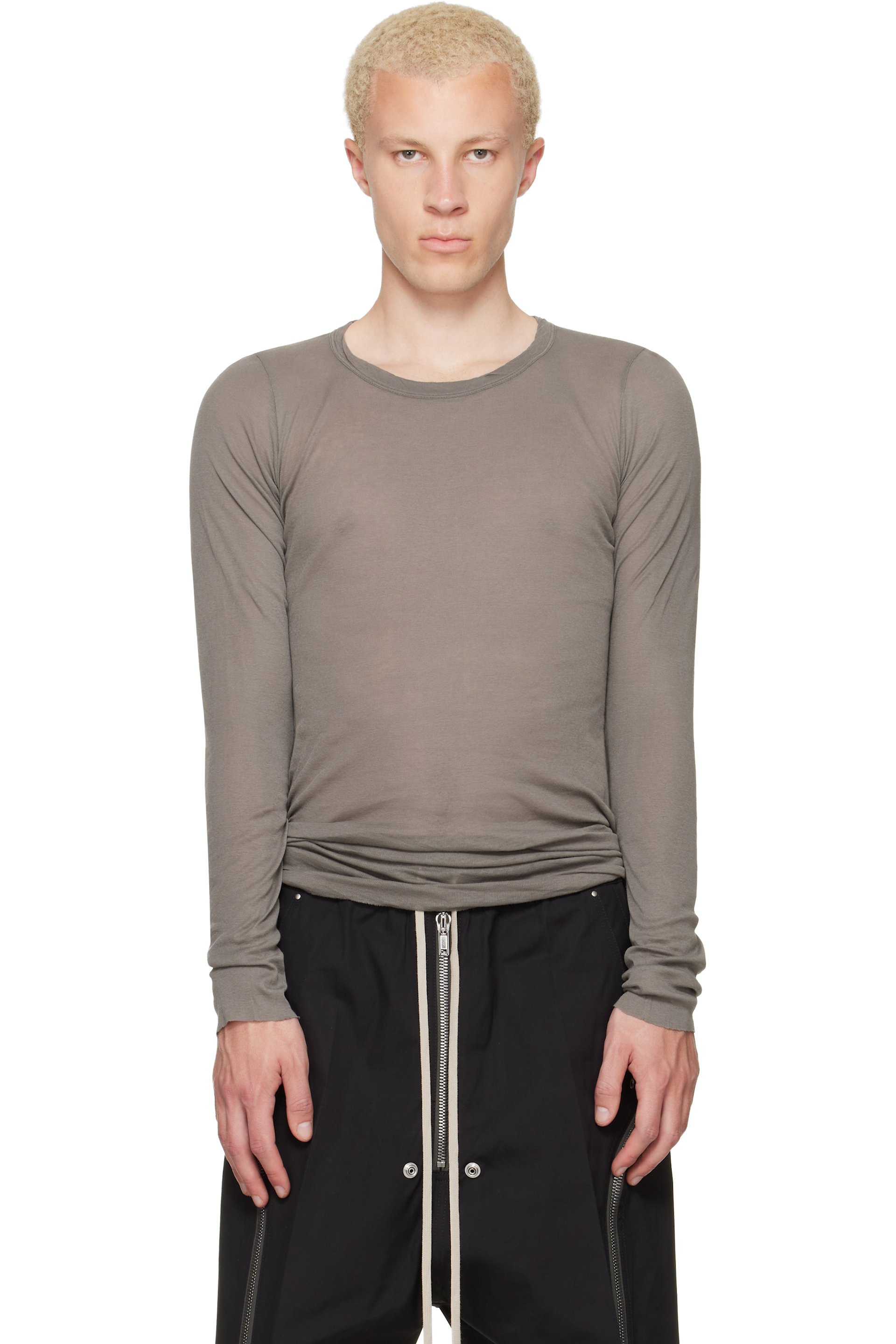 Rick Owens - Gray Tower Rib LS T-shirt