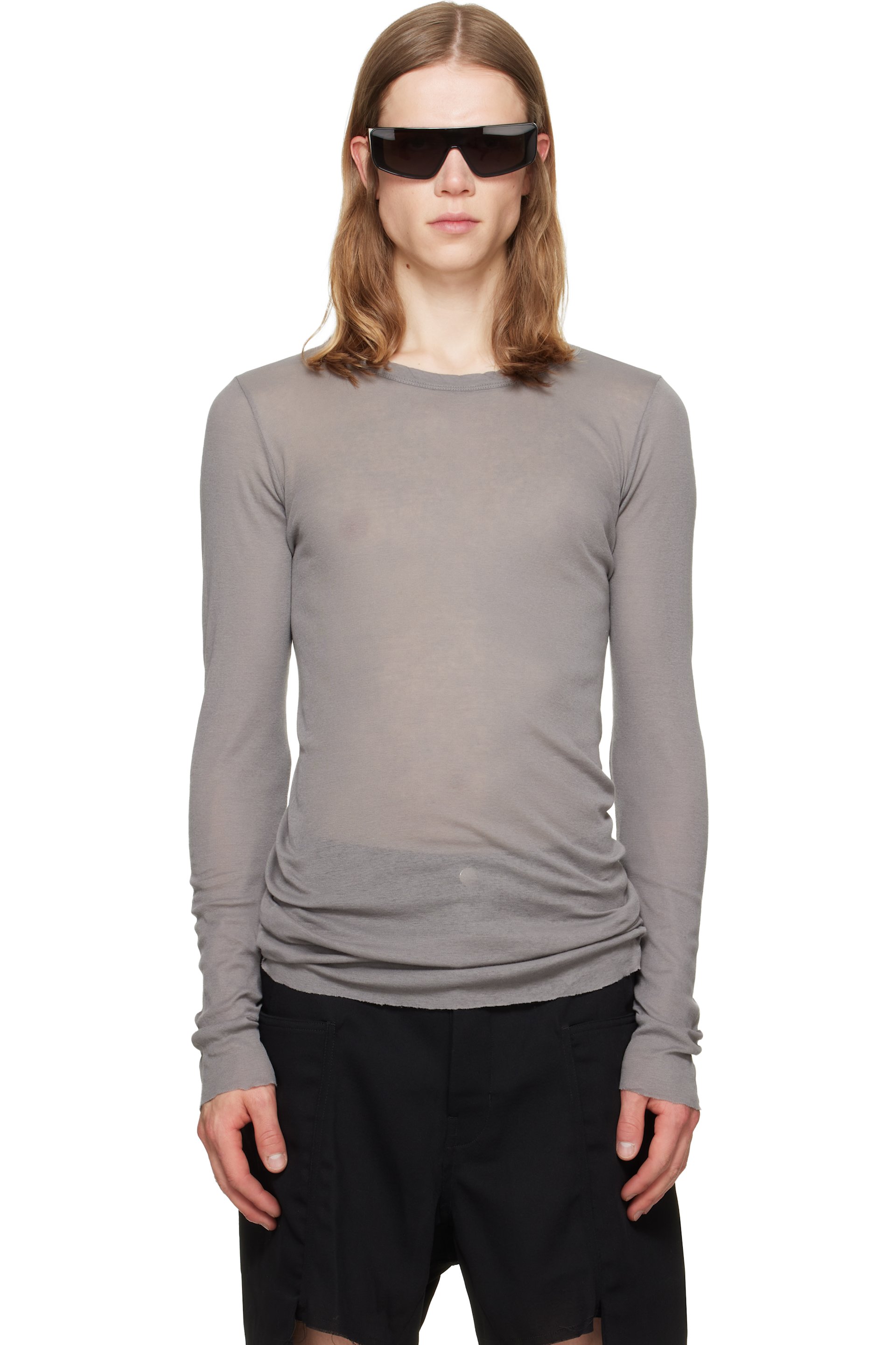 Rick Owens - Gray Tower Rib LS T-shirt