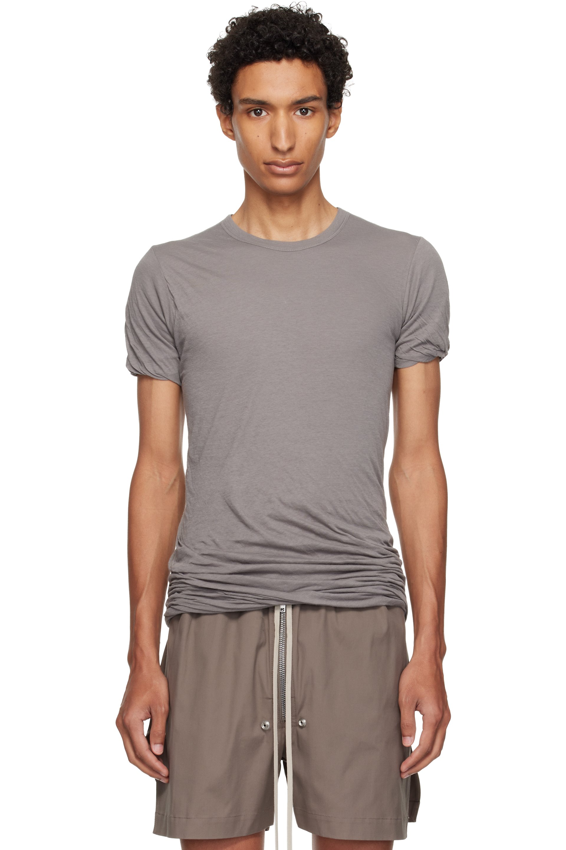 Rick Owens - T-shirt à manches courtes gris - Tower