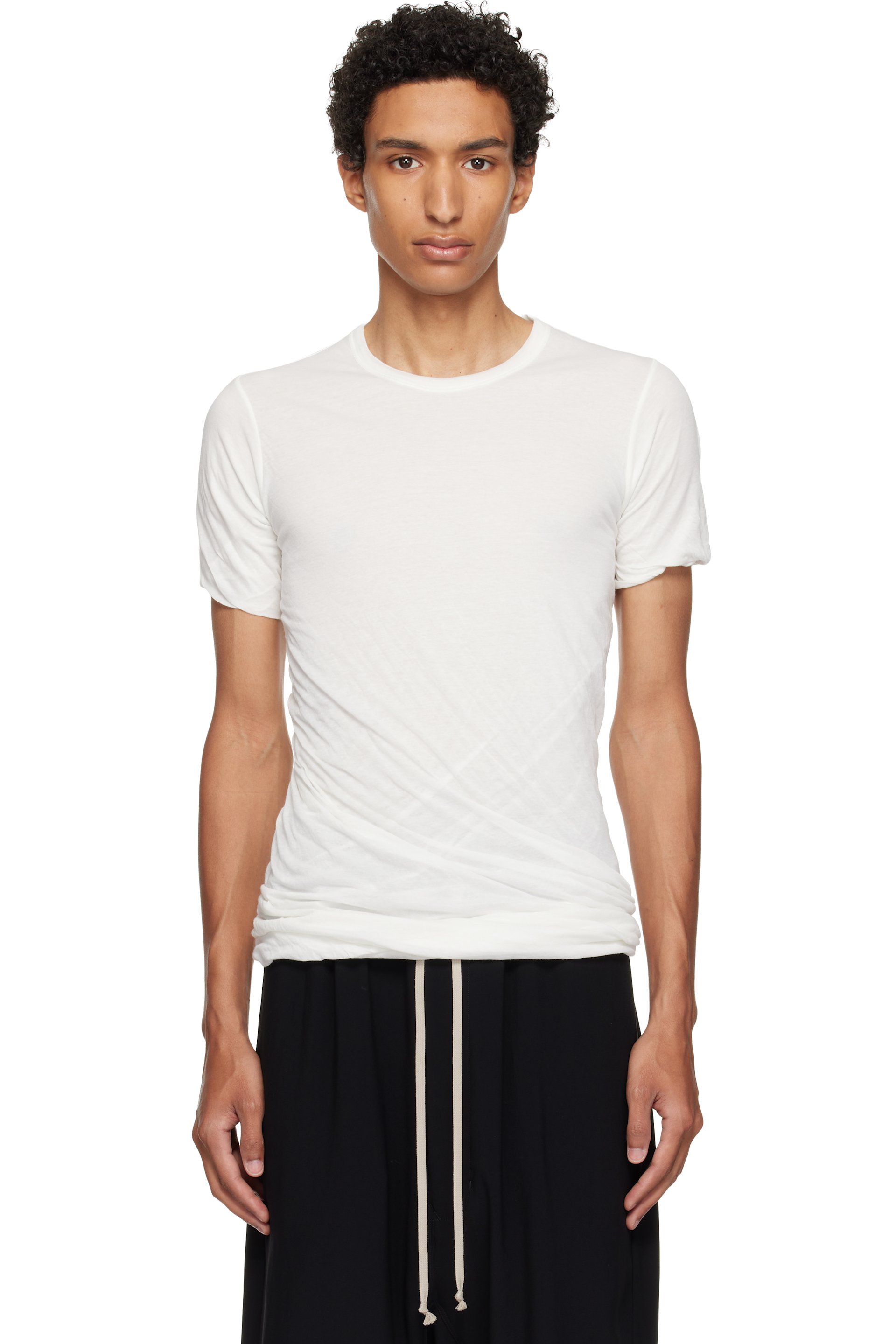 Rick Owens - T-shirt à manches courtes blanc cassé - Tower