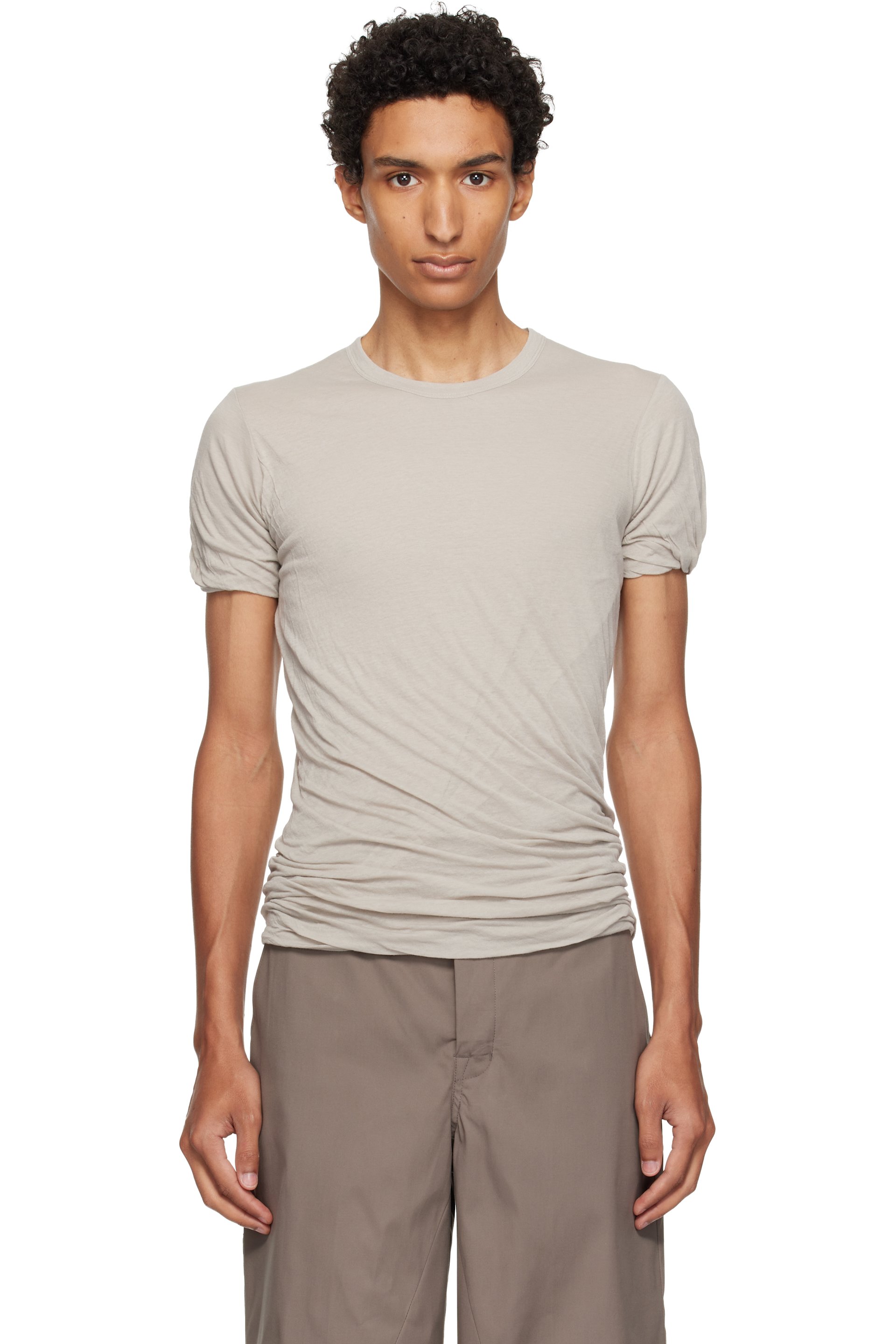 Rick Owens - T-shirt à manches courtes blanc cassé - Tower