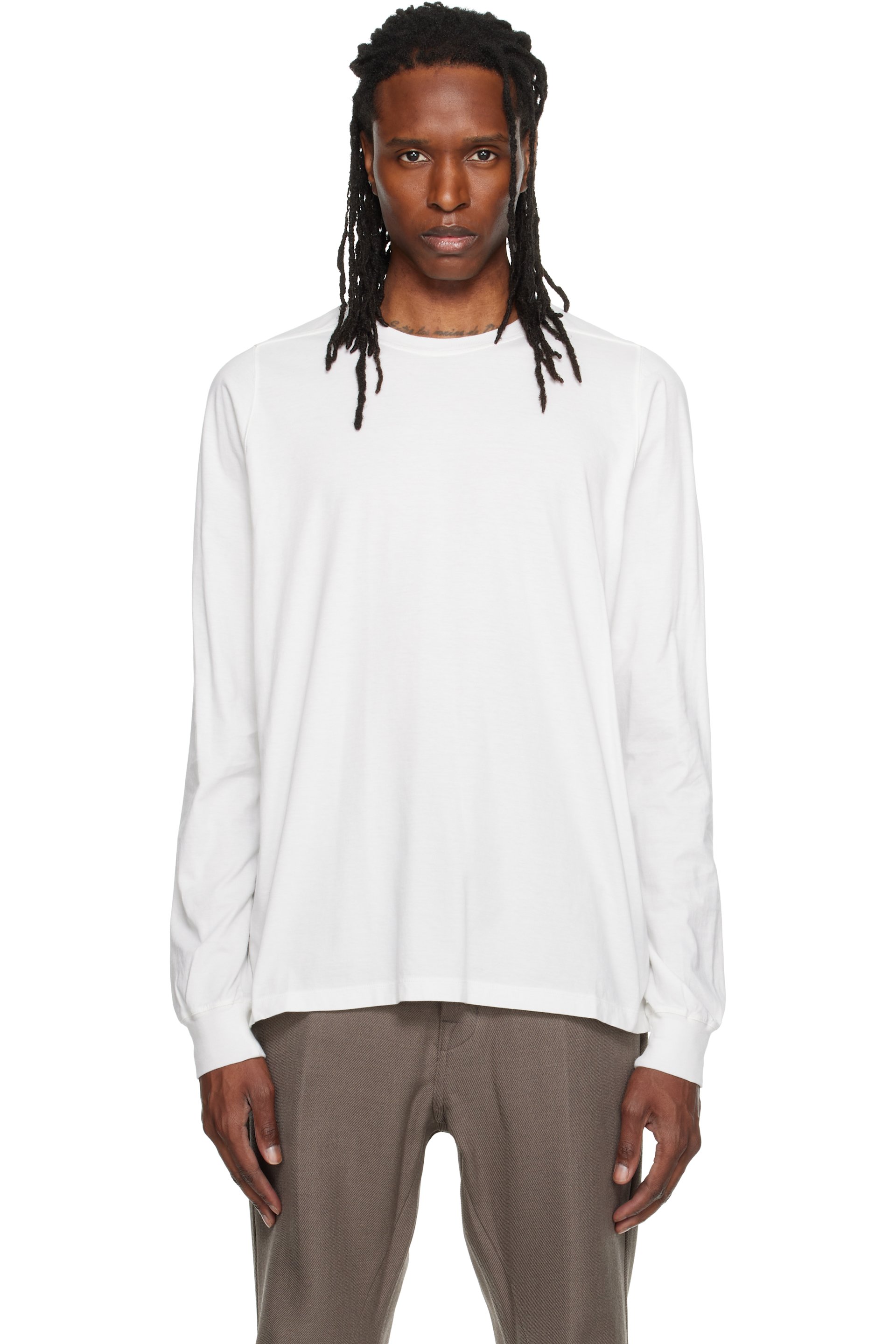 Rick Owens - T-shirt à manches longues blanc cassé - Tower