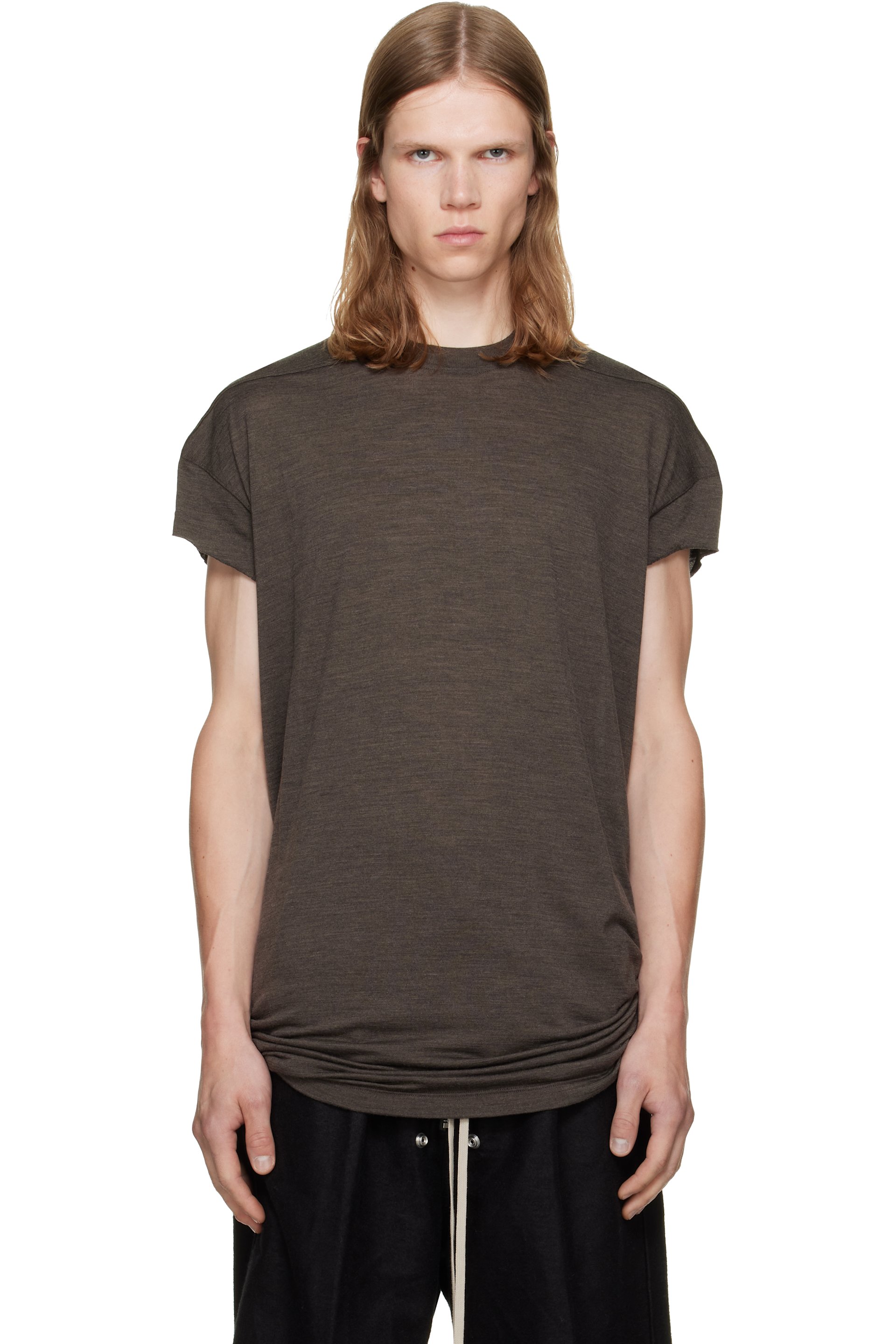 Rick Owens - Brown Tower 'Rick' S Jumbo S/S T-shirt