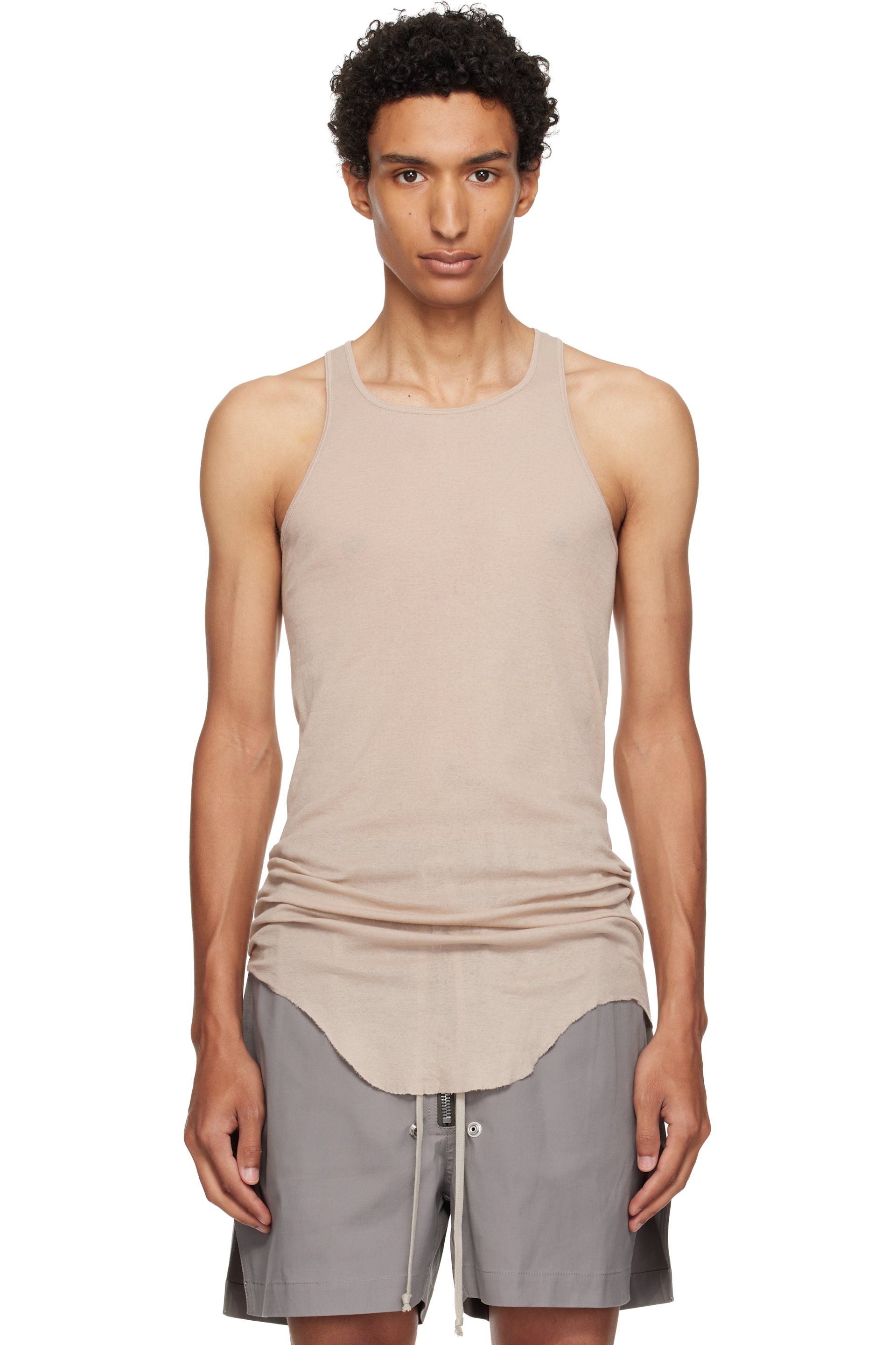 Rick Owens - Taupe Tower Basic Rib Tank Top