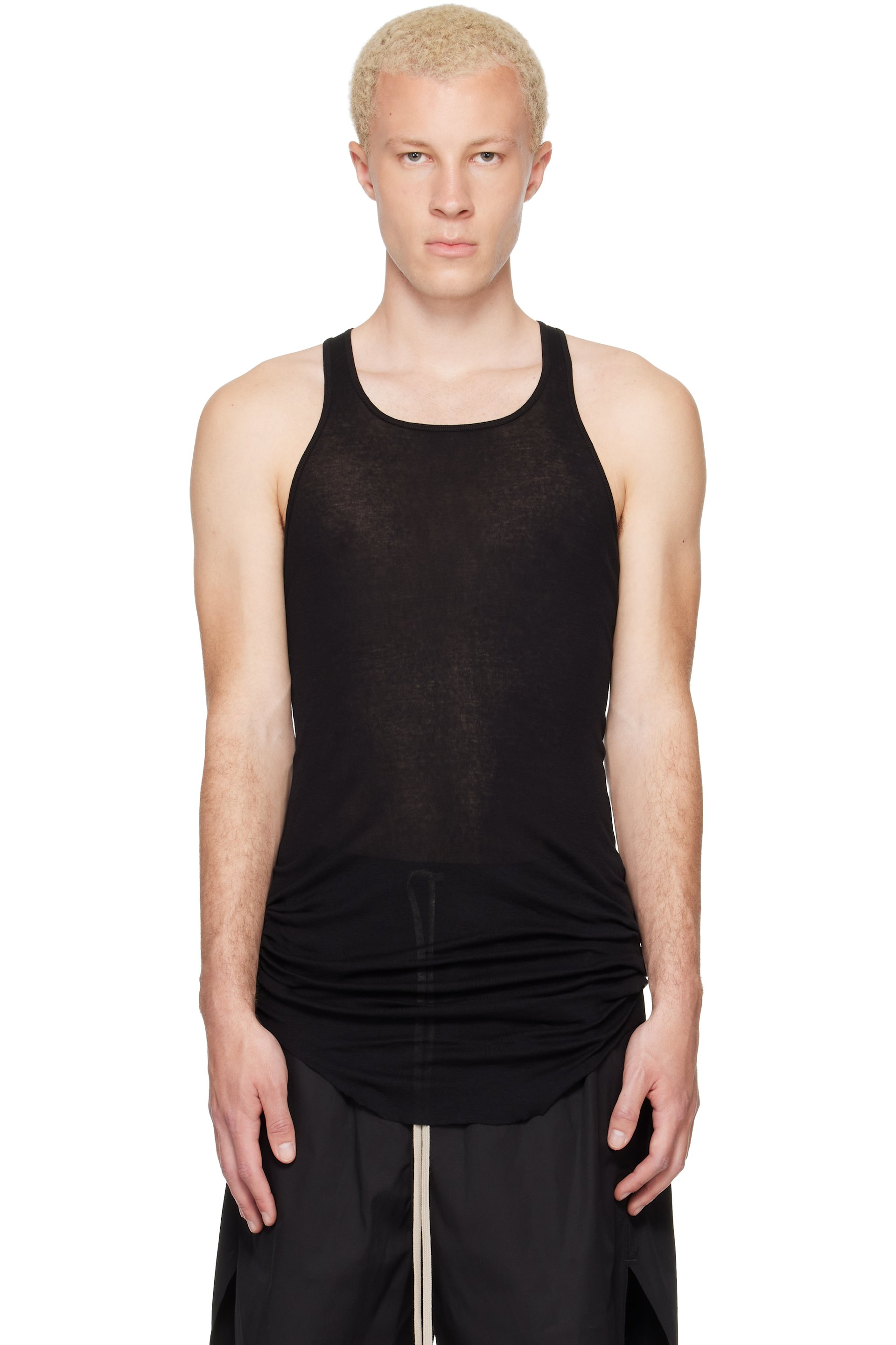 Rick Owens - Black Tower Basic Rib Tank Top