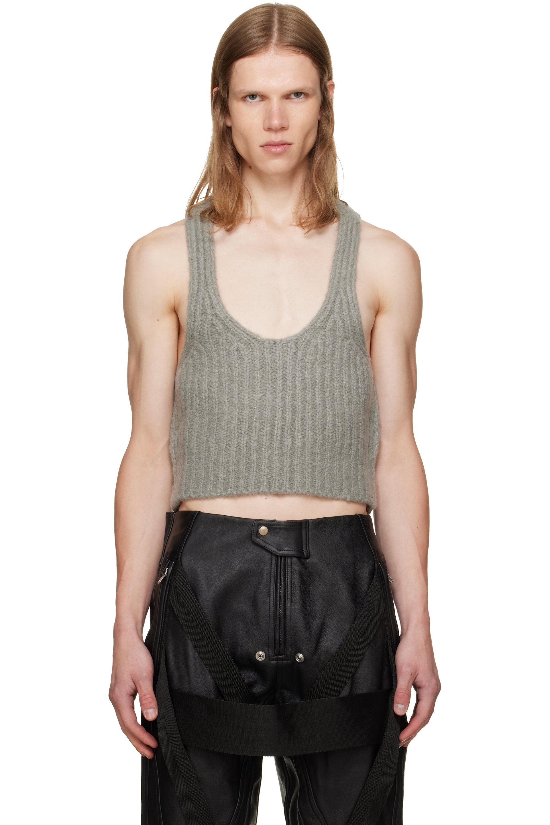 Rick Owens - Gray Tower Knit Tank Top