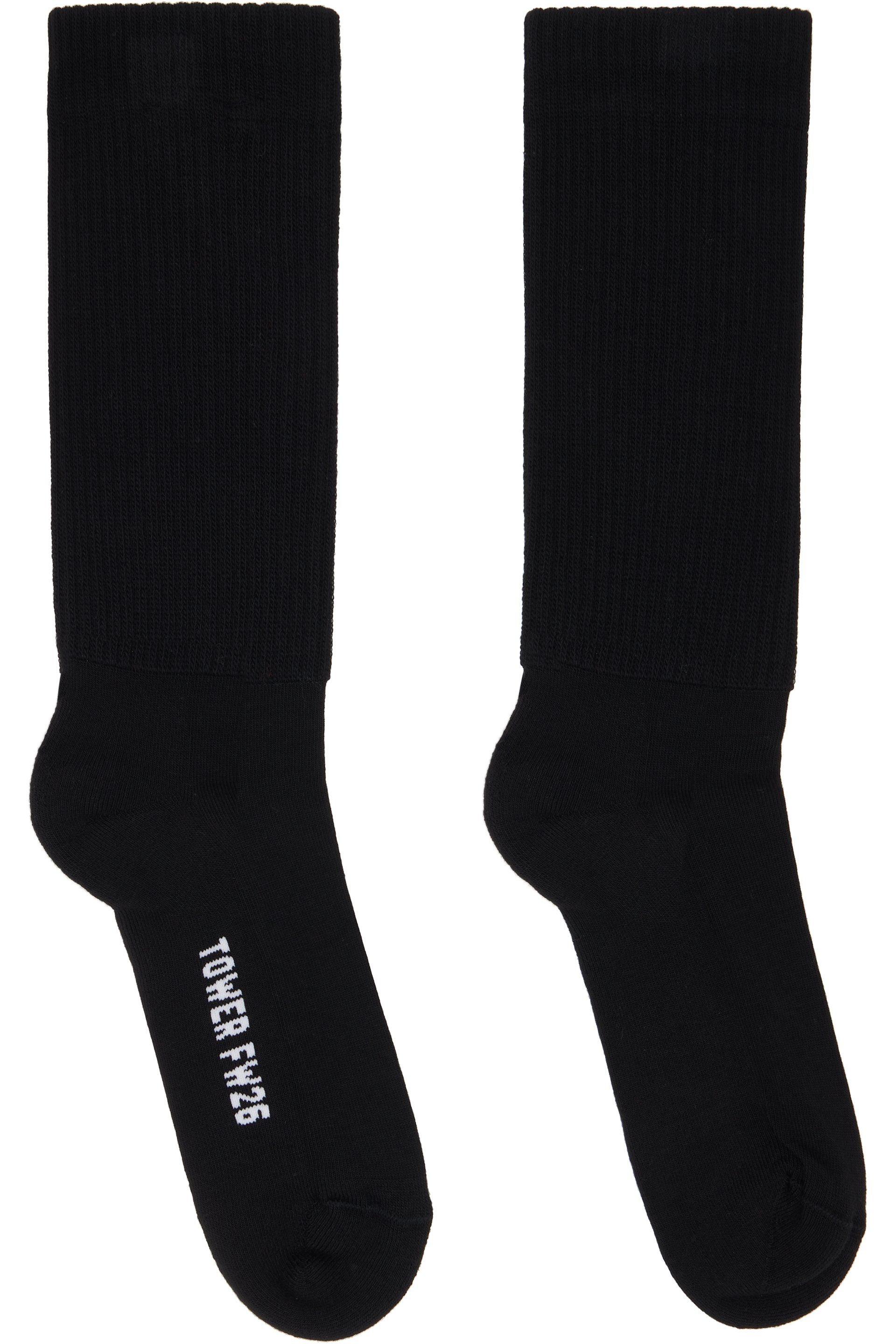 Rick Owens - Black Tower Mid Calf Socks