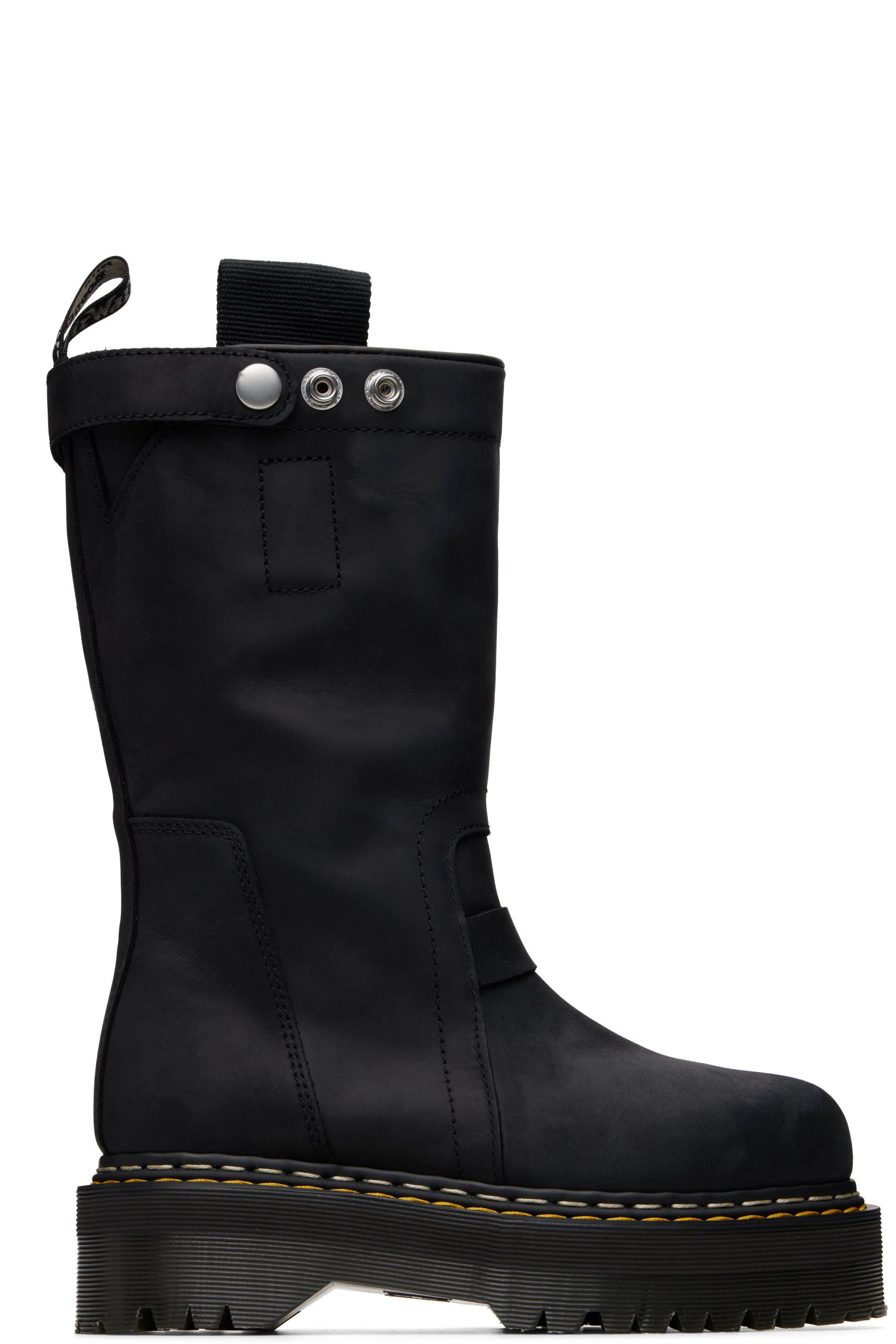 Rick Owens - Black Dr. Martens Edition Quad Sole Pull On Boots