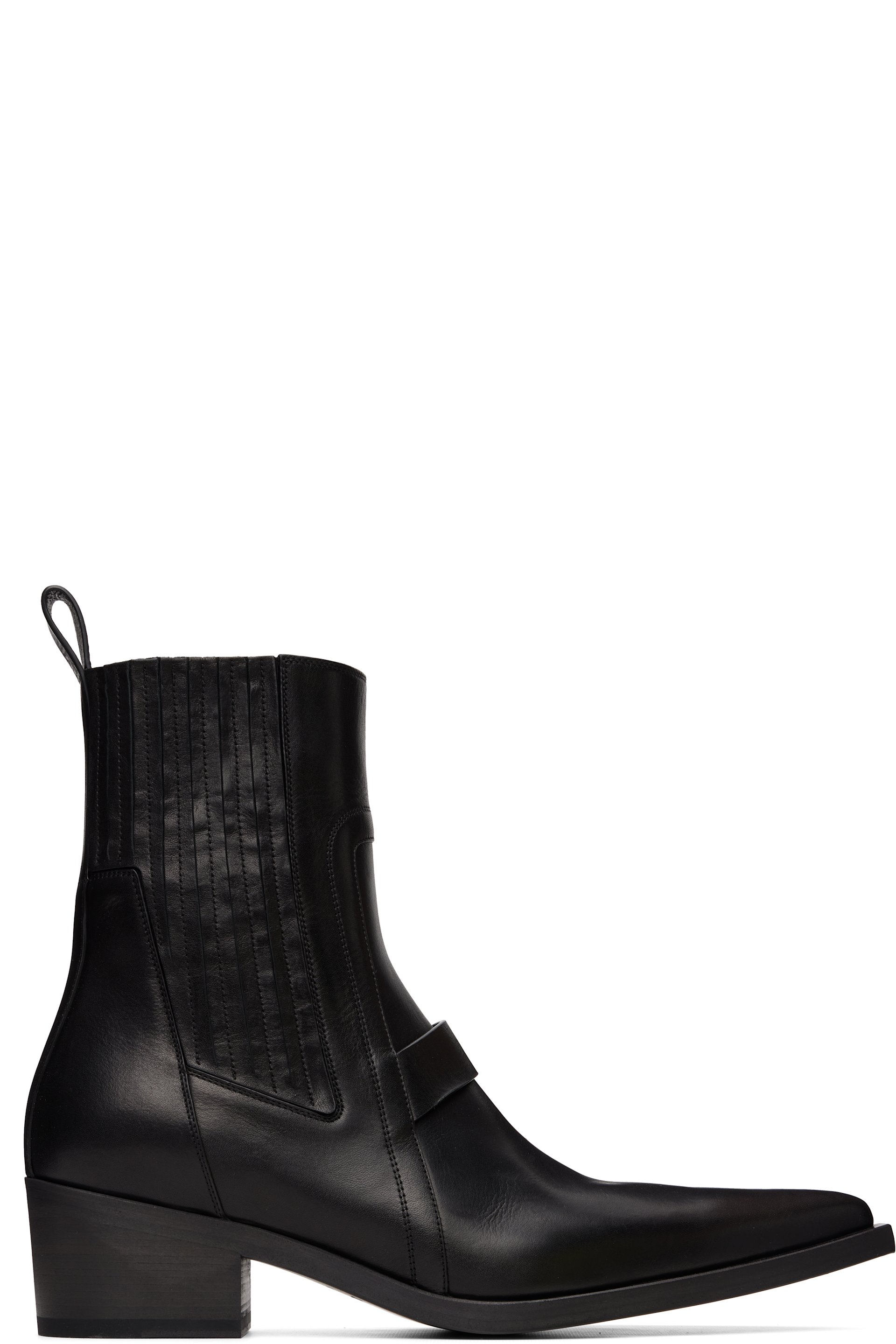 Rick Owens - Black Tower Pointed Sliver Boots