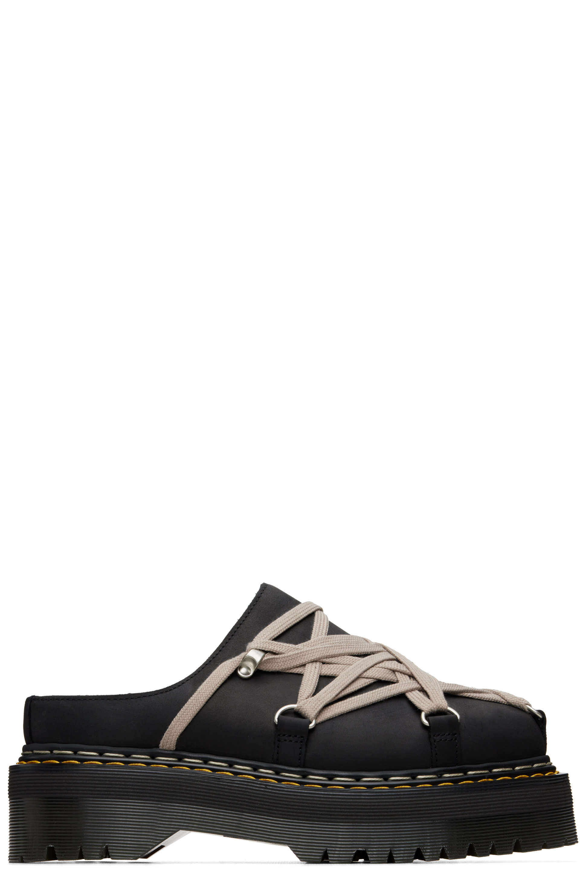 Rick Owens - Black Dr. Martens Edition Quad Sole Megalace Loafers