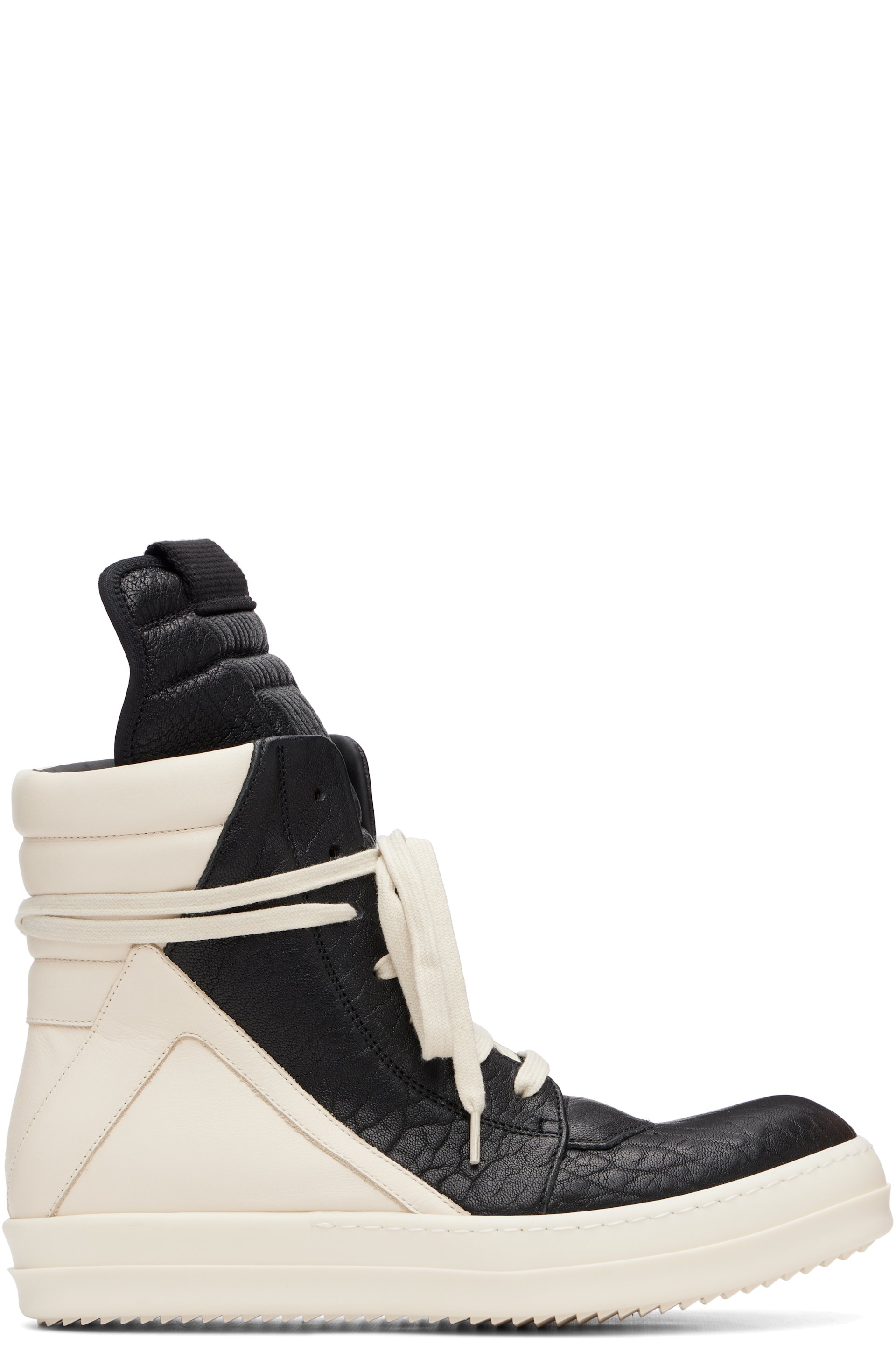 Rick Owens - Black & Off-White Tower Geobasket Sneakers