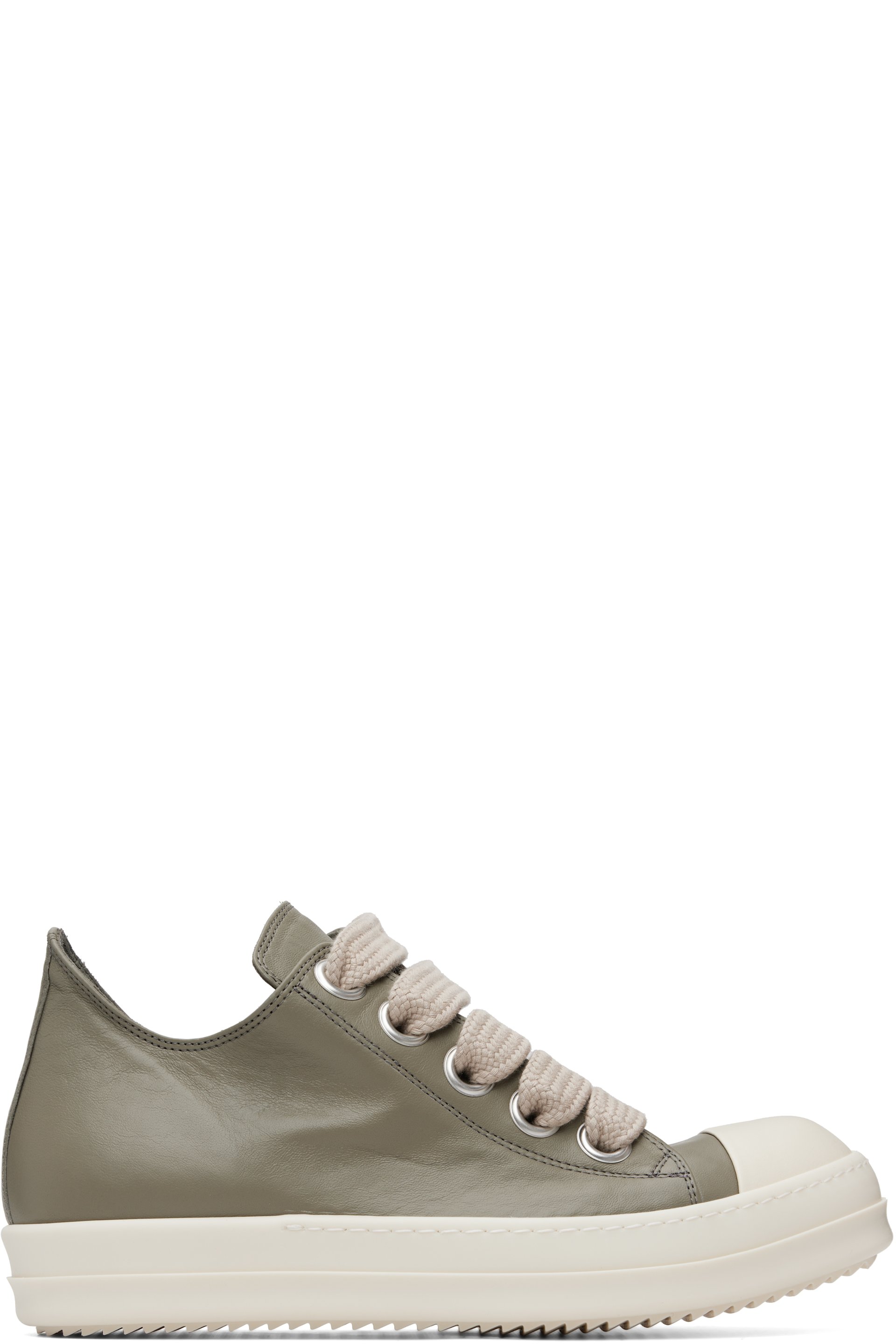 Rick Owens - Taupe Temple Jumbolace Low Sneaks Sneakers