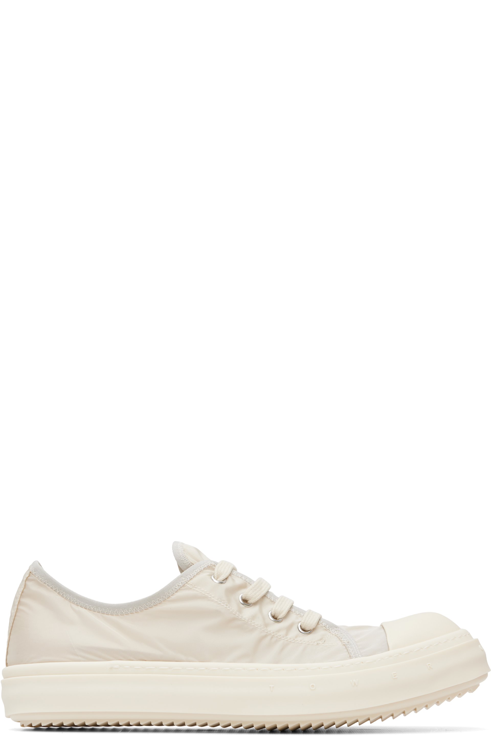 Rick Owens - Beige & White Tower Low Sneakers