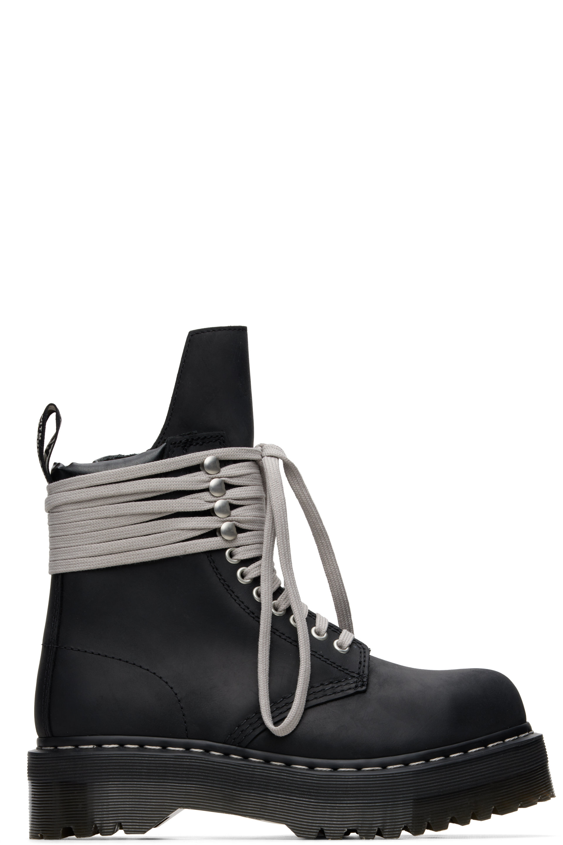 Rick Owens - Black Dr. Martens Edition Quad Sole Steel Toe Boots
