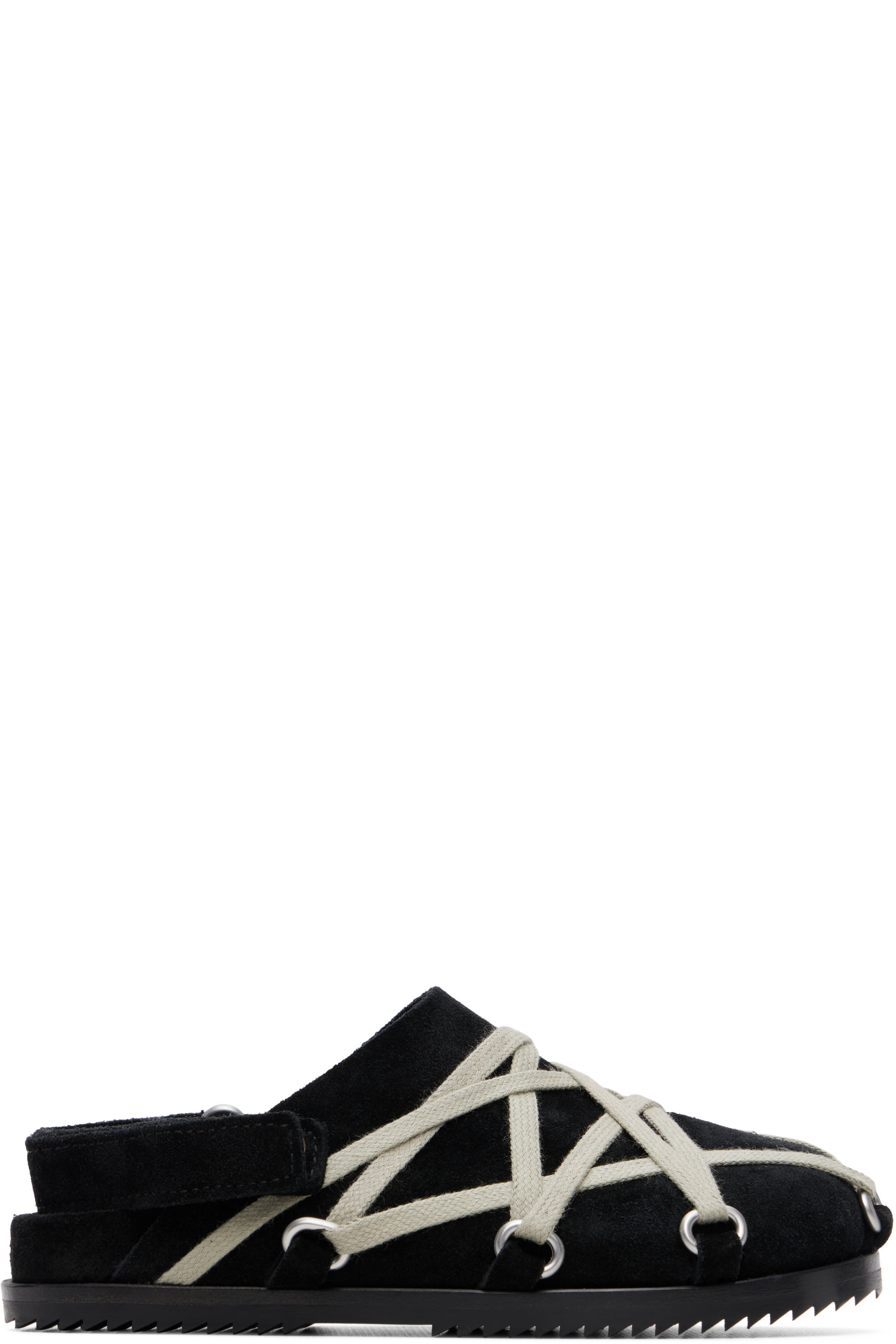 Rick Owens - Kids Black Megalace Mule Granola Flats