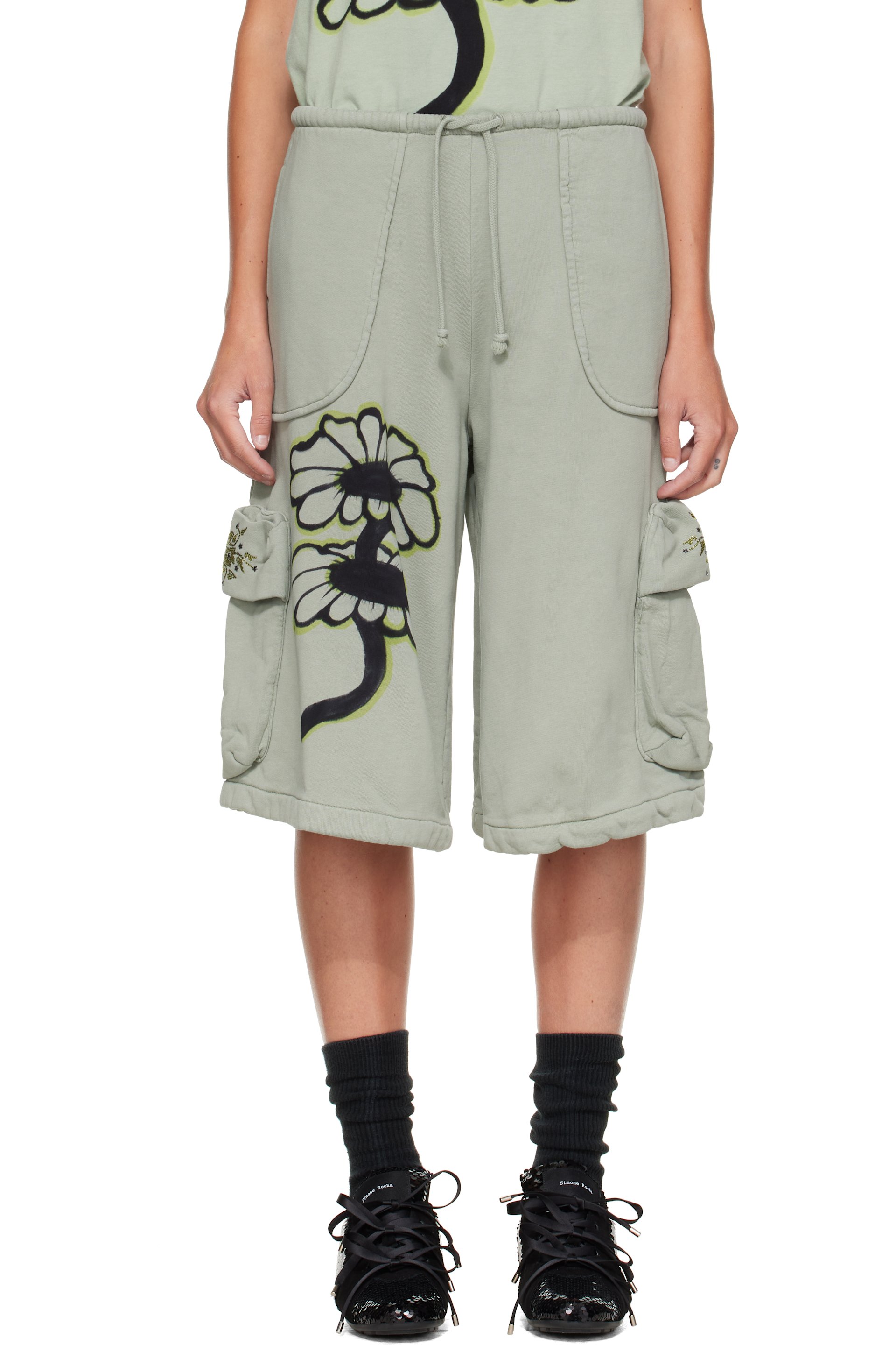 Collina Strada - Green Cargo Sweat Shorts