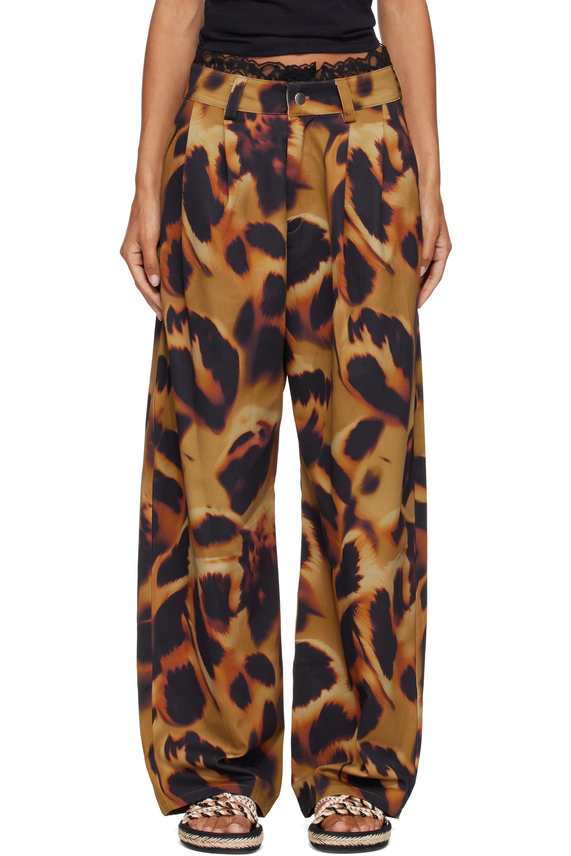 Collina Strada - Tan Lace Catchfly Trousers