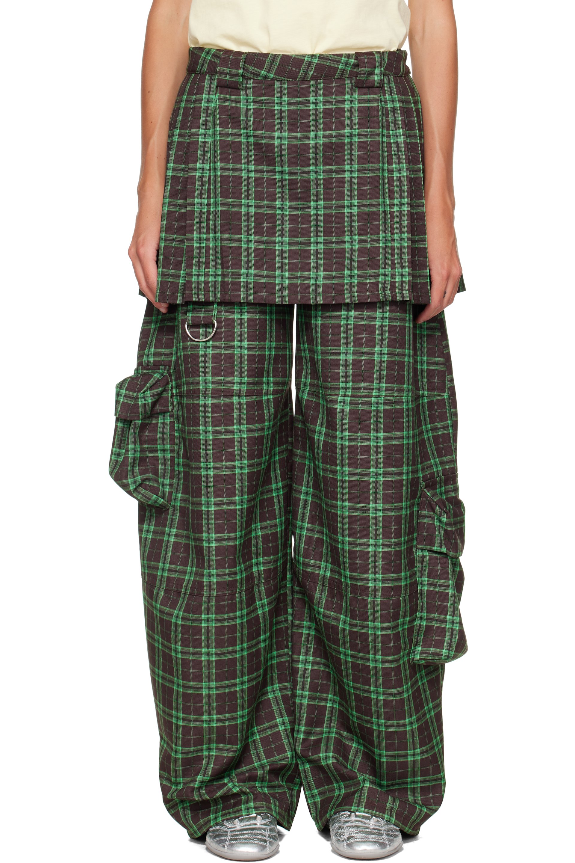 Collina Strada - Purple & Green Lawn Skirt Cargo Pants