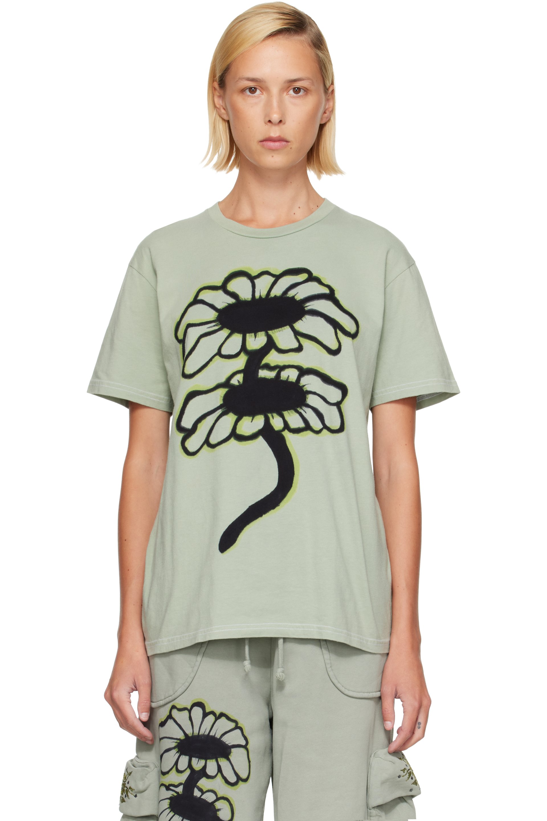 Collina Strada - Green Painted T-shirt